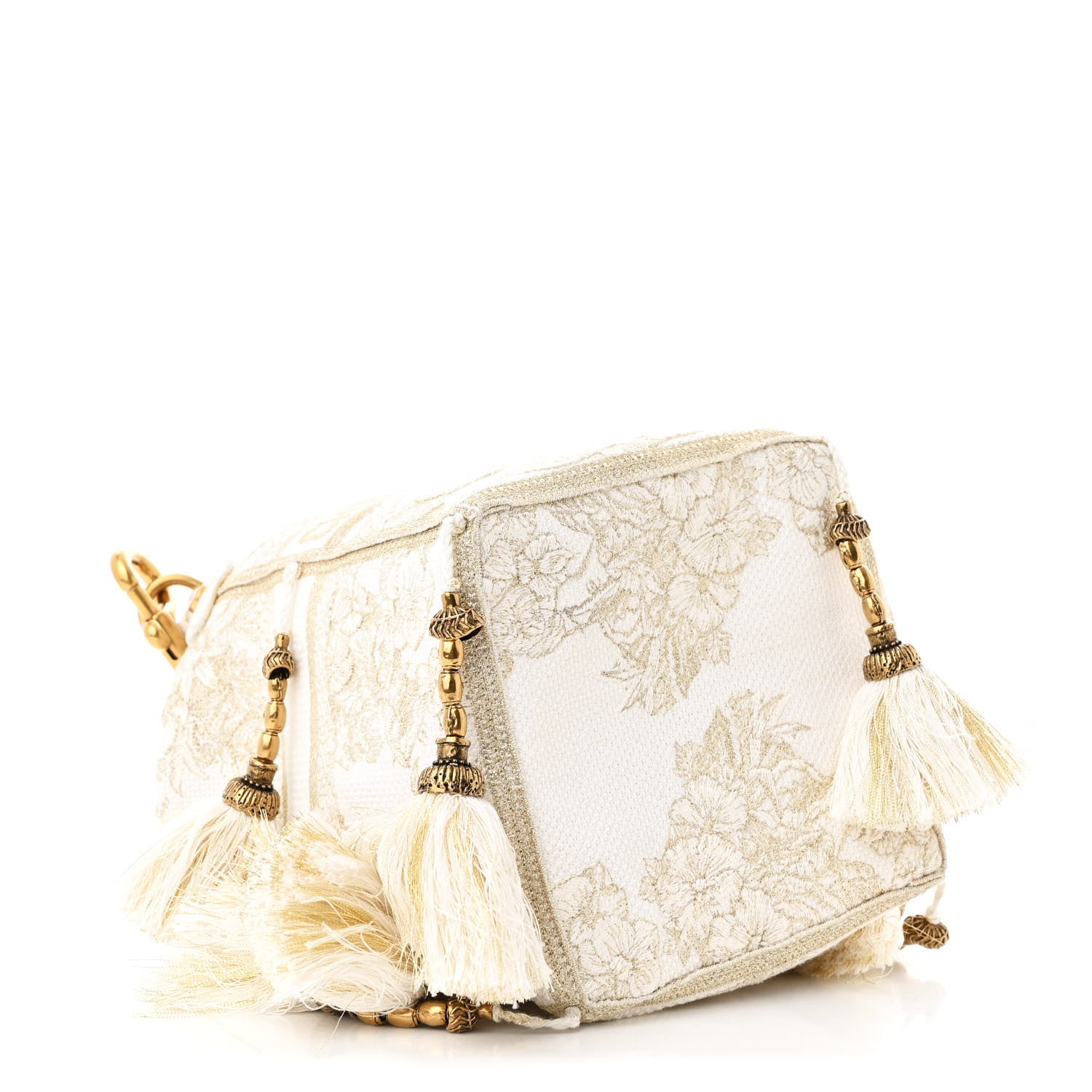 Christian Dior Canvas Embroidered Reve d'Infini Small D-Bubble Bucket Bag Gold 4 of 10