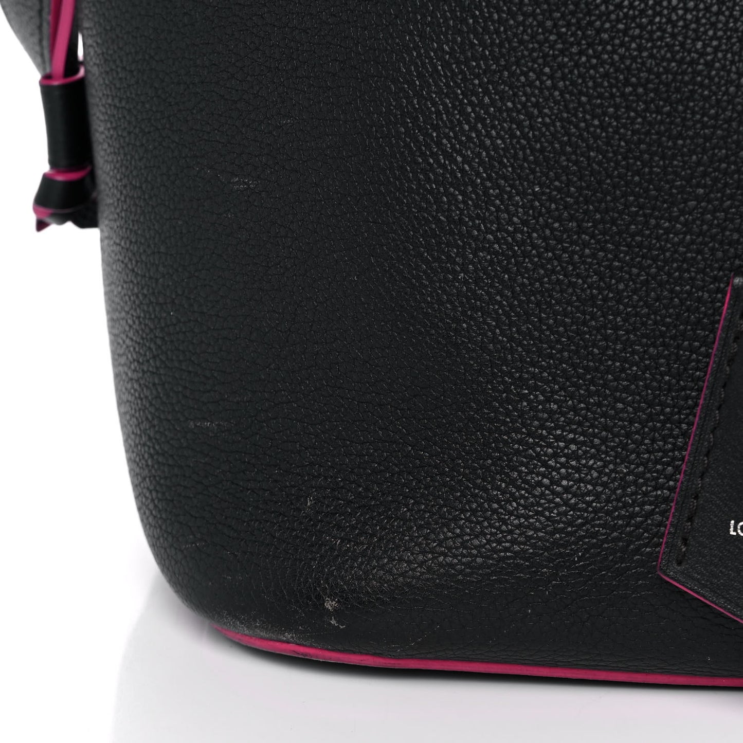 Calfskin Lockme Bucket Black
