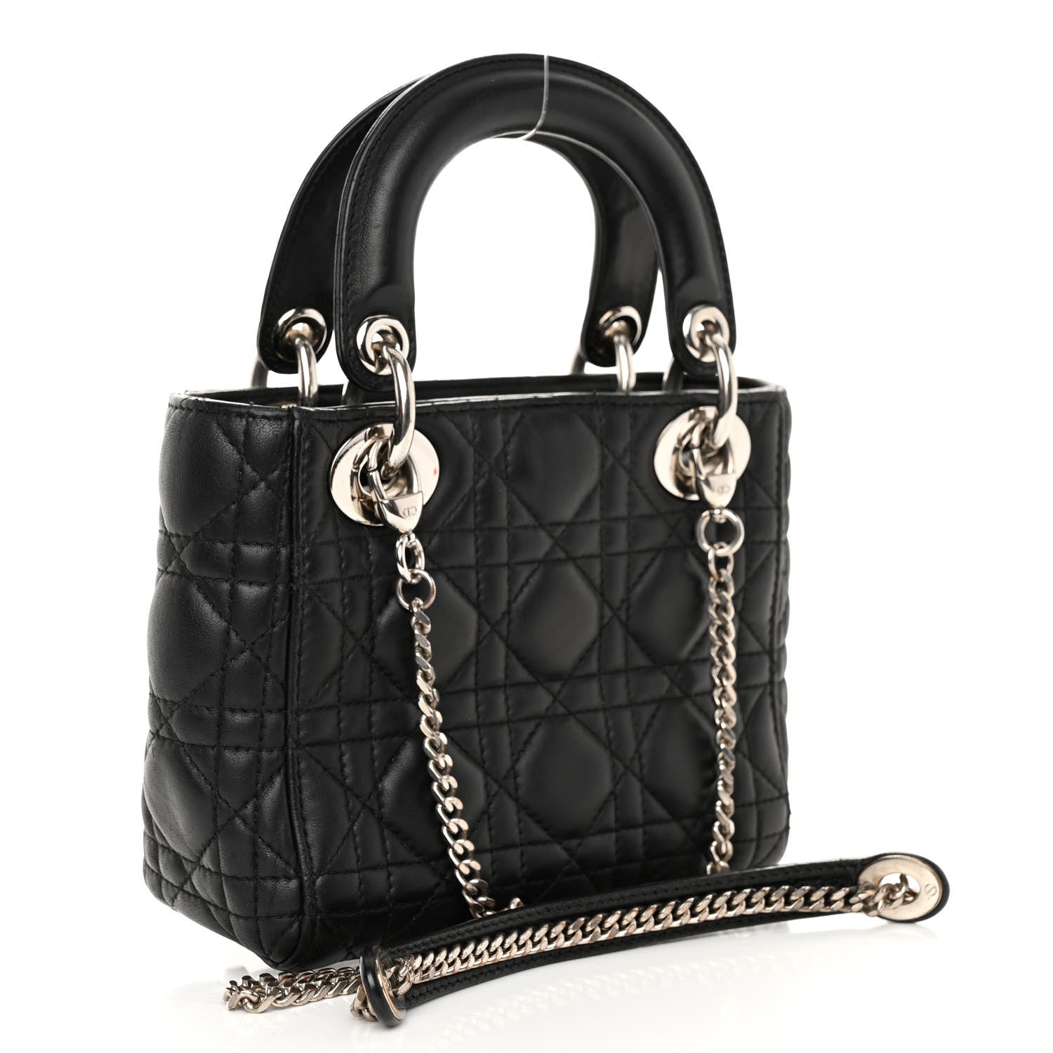 Christian Dior CHRISTIAN DIOR Lambskin Cannage Mini Lady Dior Black 3 of 10