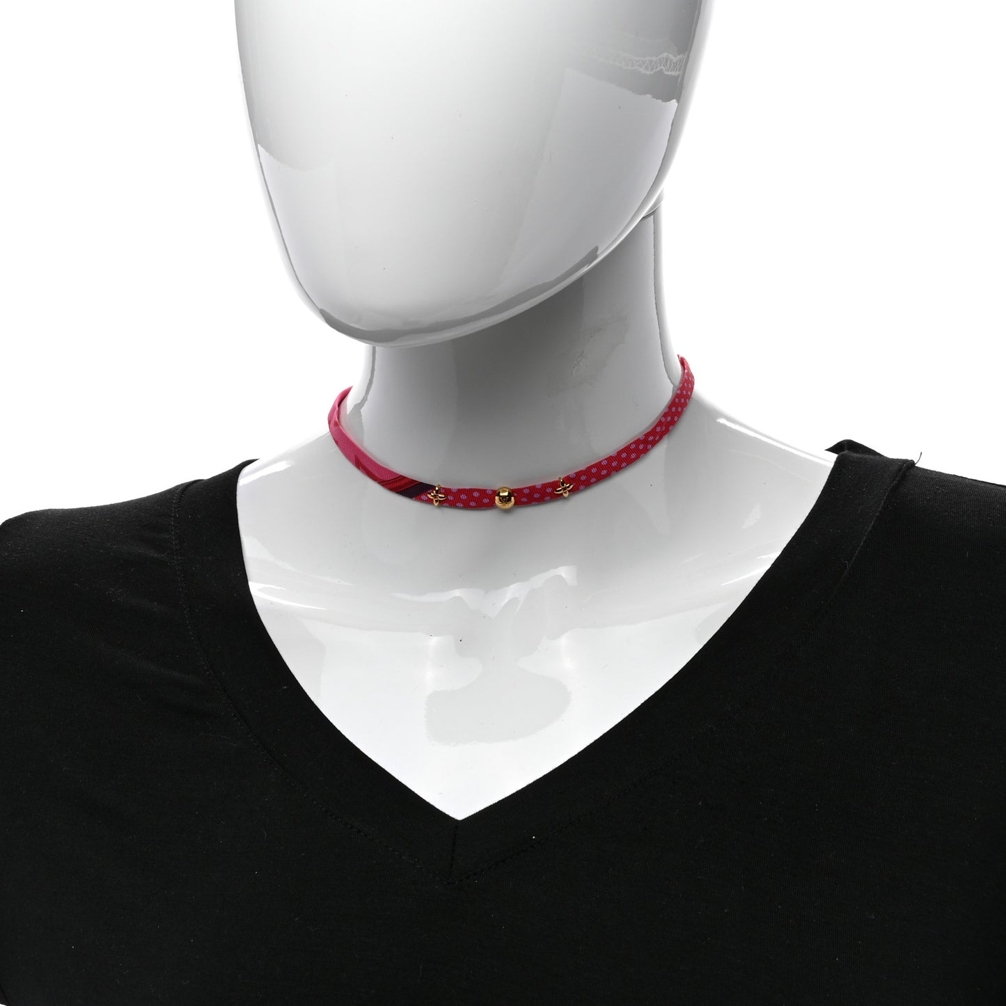 Metal Silk Collar Be Mindful Necklace Pink