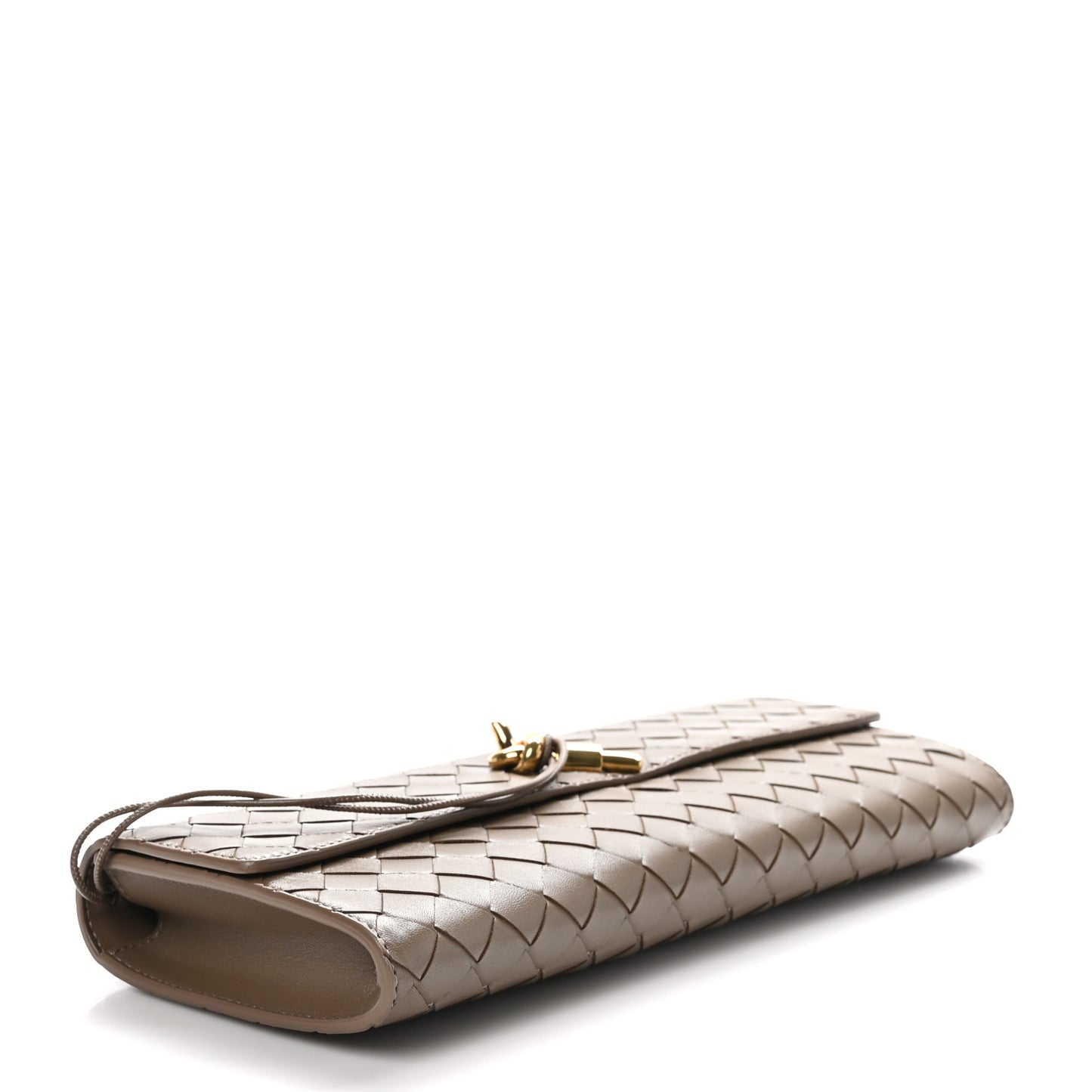 Nappa Intrecciato Long Andiamo Top Handle Clutch Pinecone