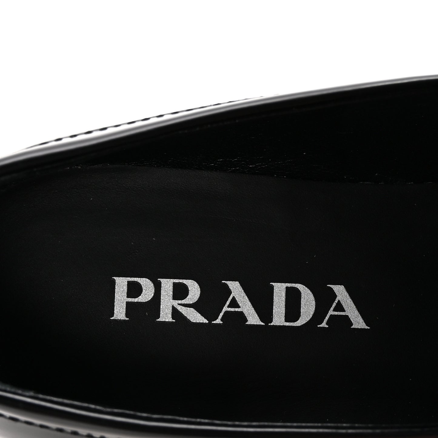 Spazzolato Metal Triangle Logo Loafers 36 Black