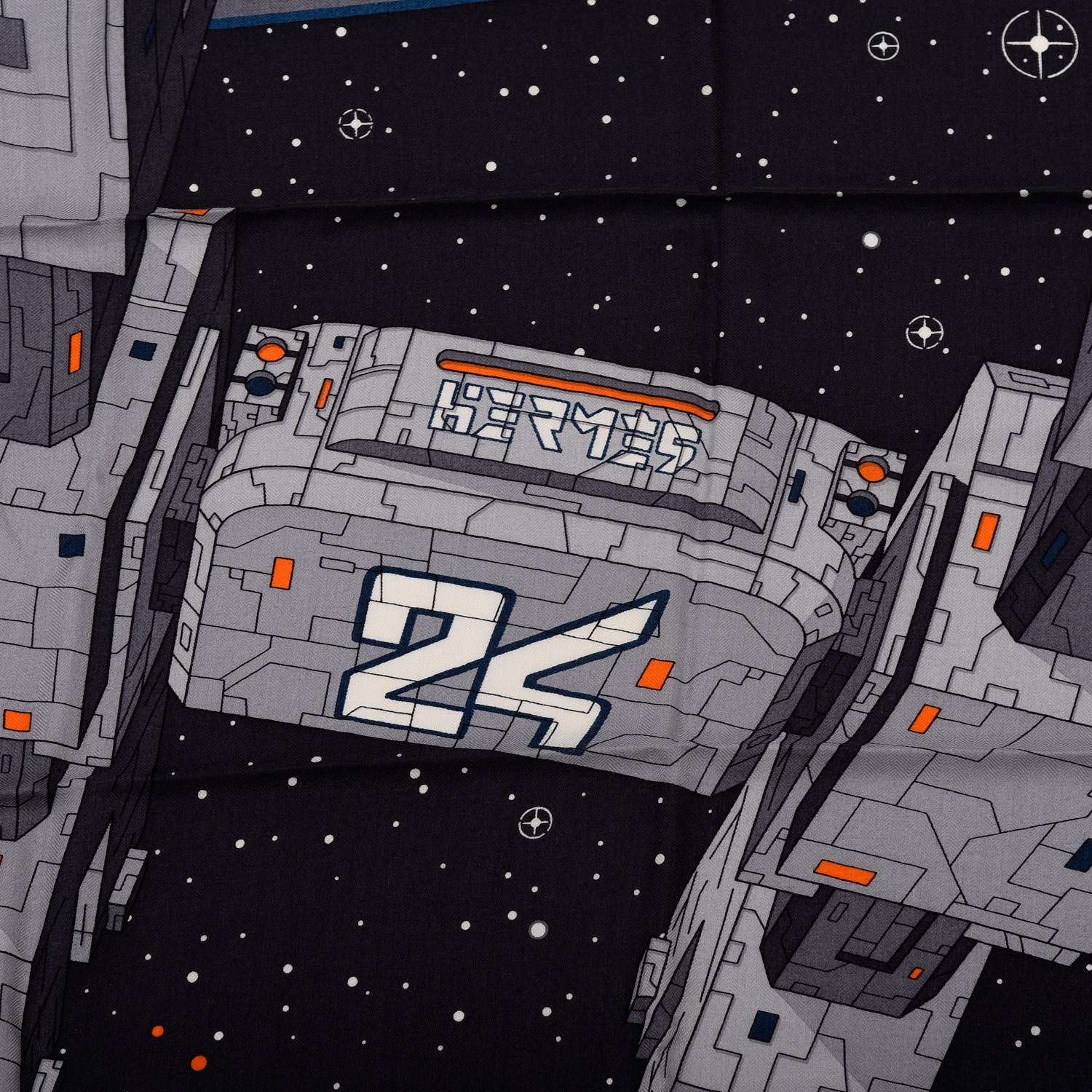 Hermes Silk Cashmere Odyssey Scarf 100 Black Anthracite Gris 4 of 5