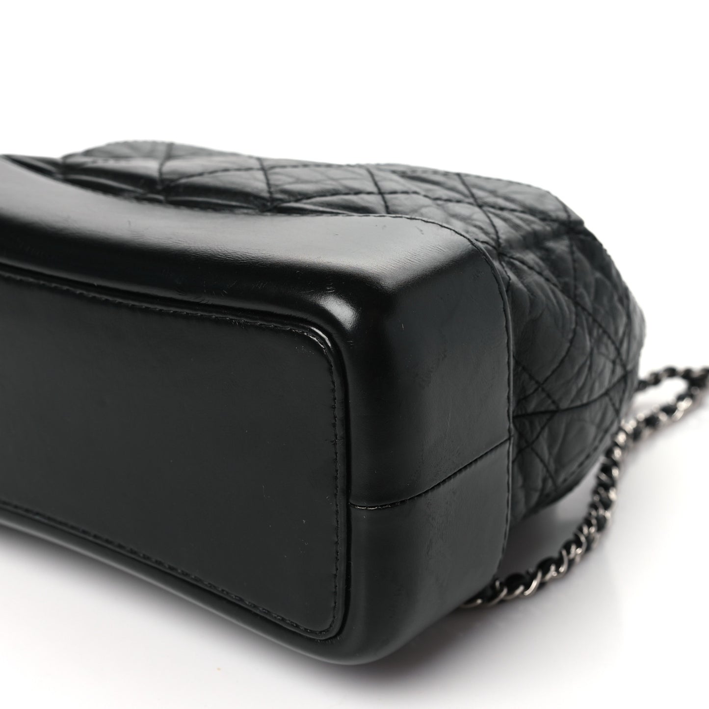 Aged Calfskin Quilted Small Gabrielle Backpack Black