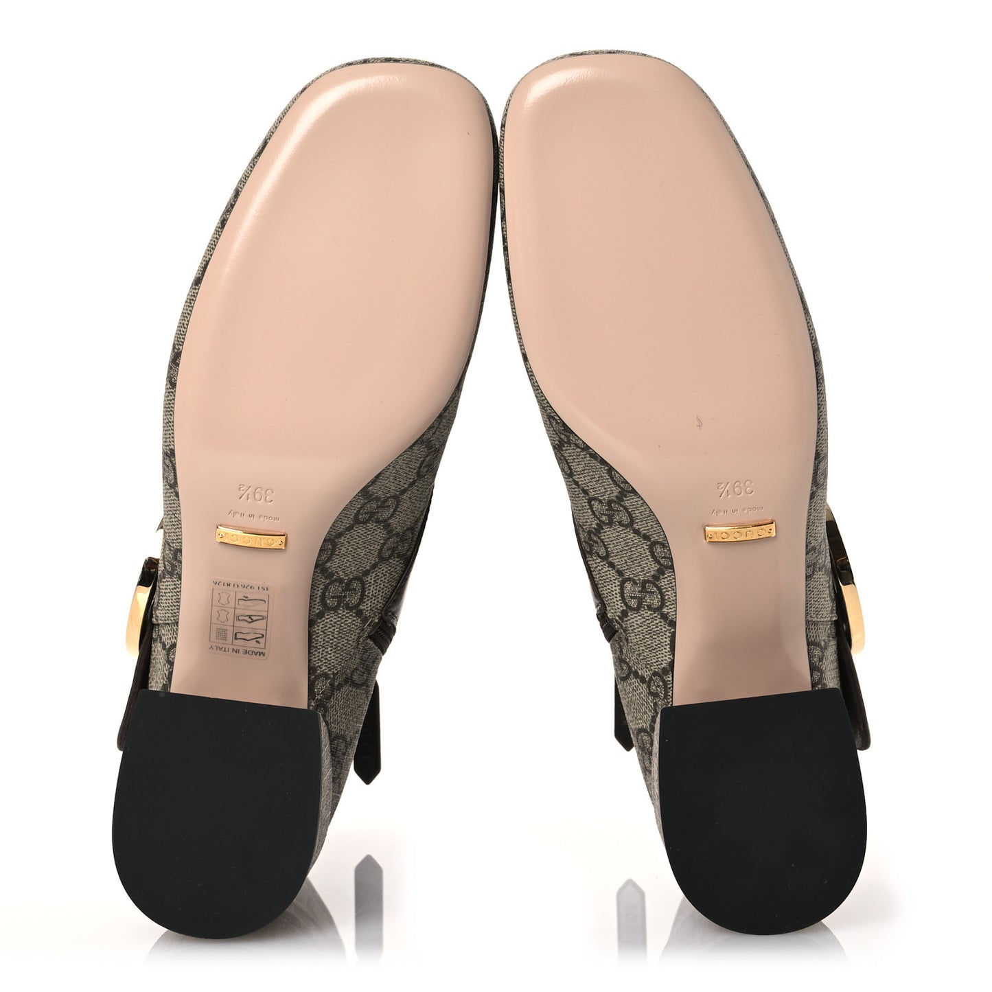 GG Supreme Monogram Malaga Kid Blondie 55mm Ankle Boots 39.5 Beige Ebony New Acero