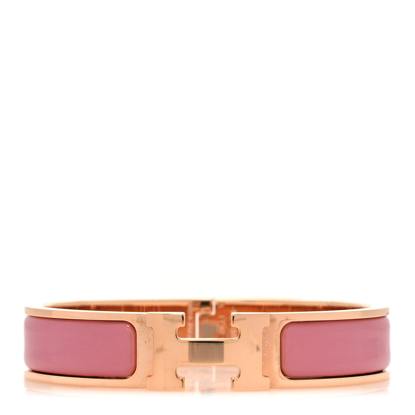 Enamel Narrow Clic Clac H Bracelet PM Rose Patch