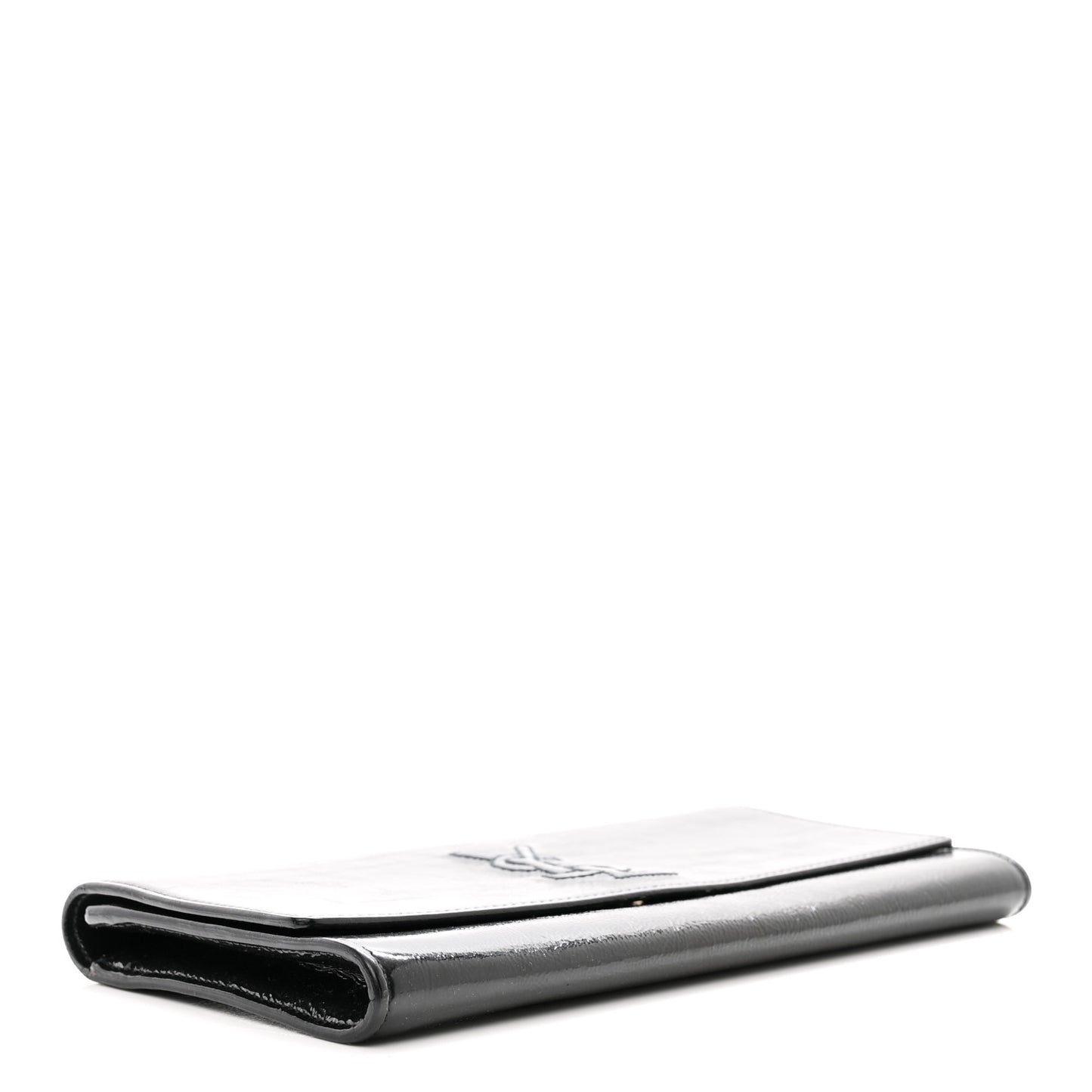 Textured Patent Monogram Small Belle De Jour Clutch Black