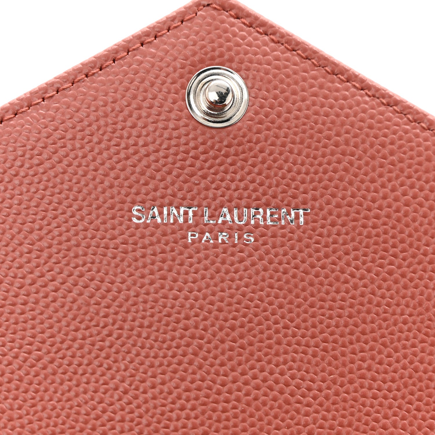 Saint Laurent Grain De Poudre Matelasse Chevron Small Monogram Chain Wallet Blush Fonce 6 of 12