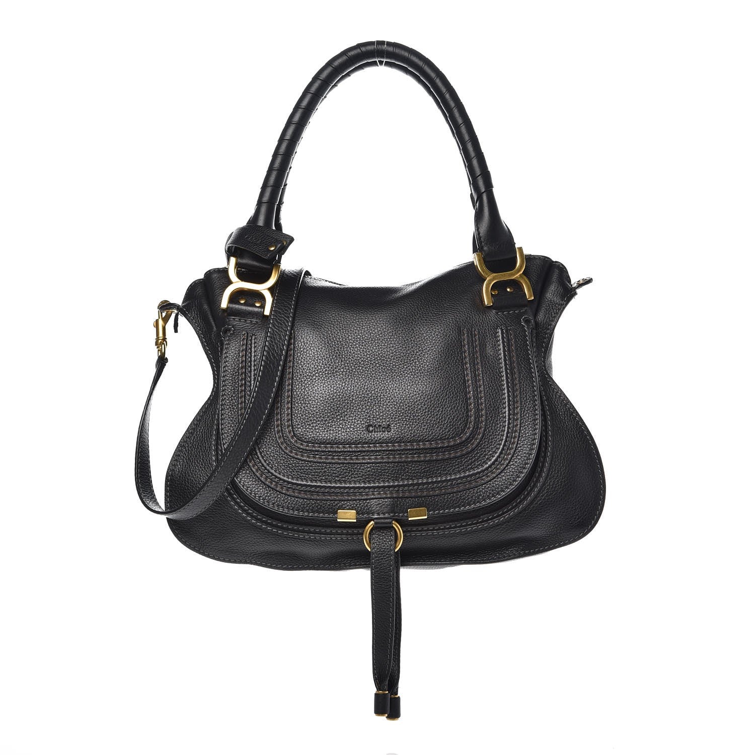 Chloe Calfskin Medium Marcie Satchel Black 344896 – FASHIONPHILE