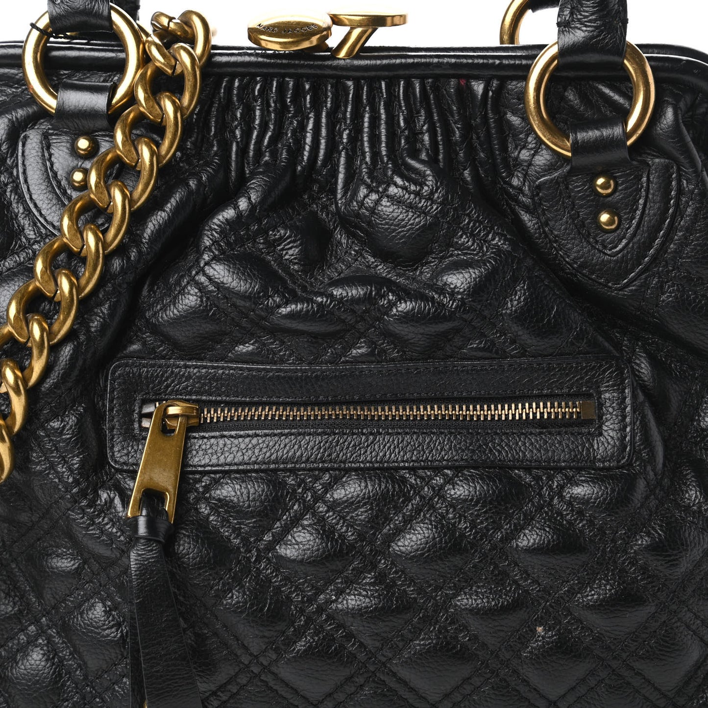 Calfskin Quilted Stam Black