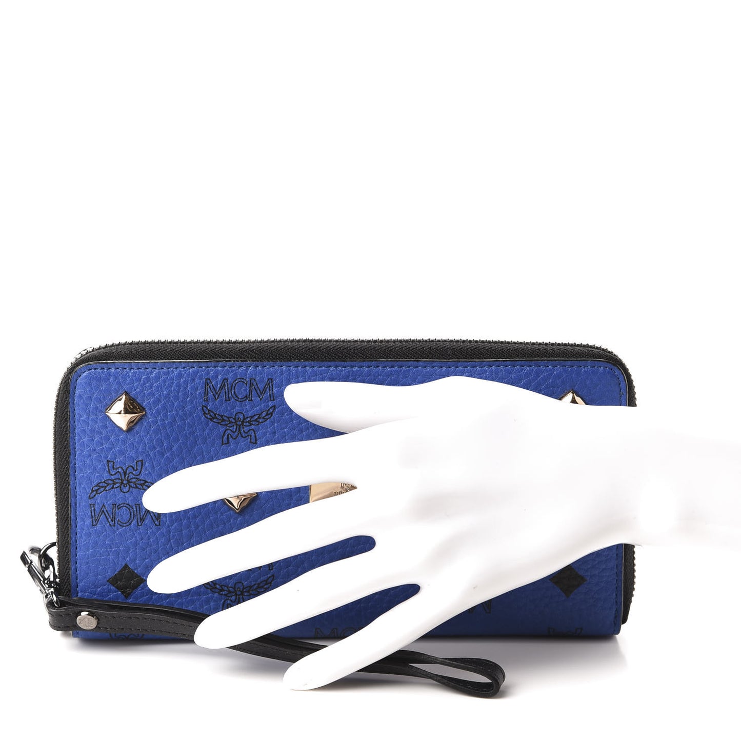 Visetos Studded Zip Around Wristlet Wallet Blue