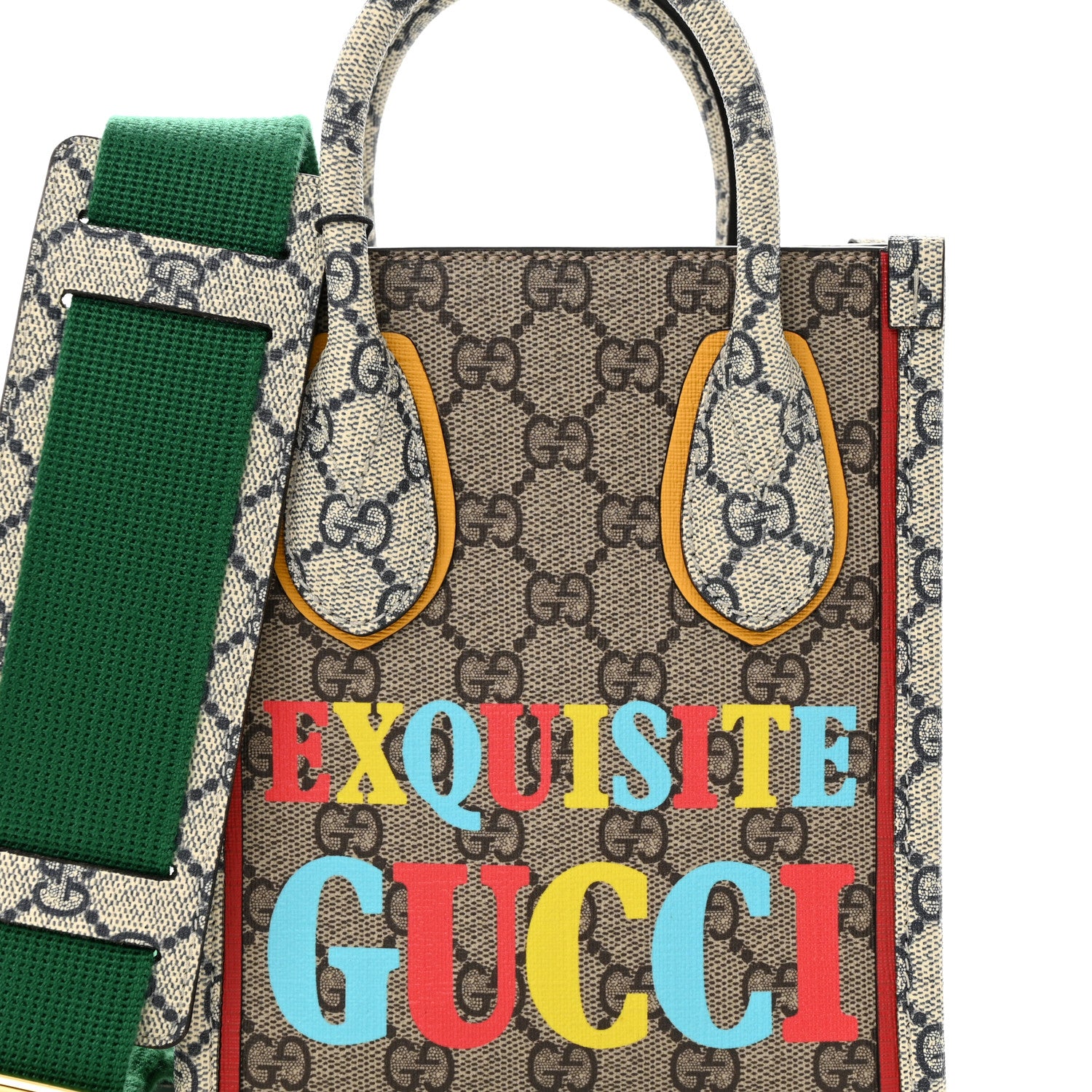 Gucci GG Supreme Monogram Exquisite Mini Vertical Tote Beige Ebony Blue Crop Live Red 8 of 10