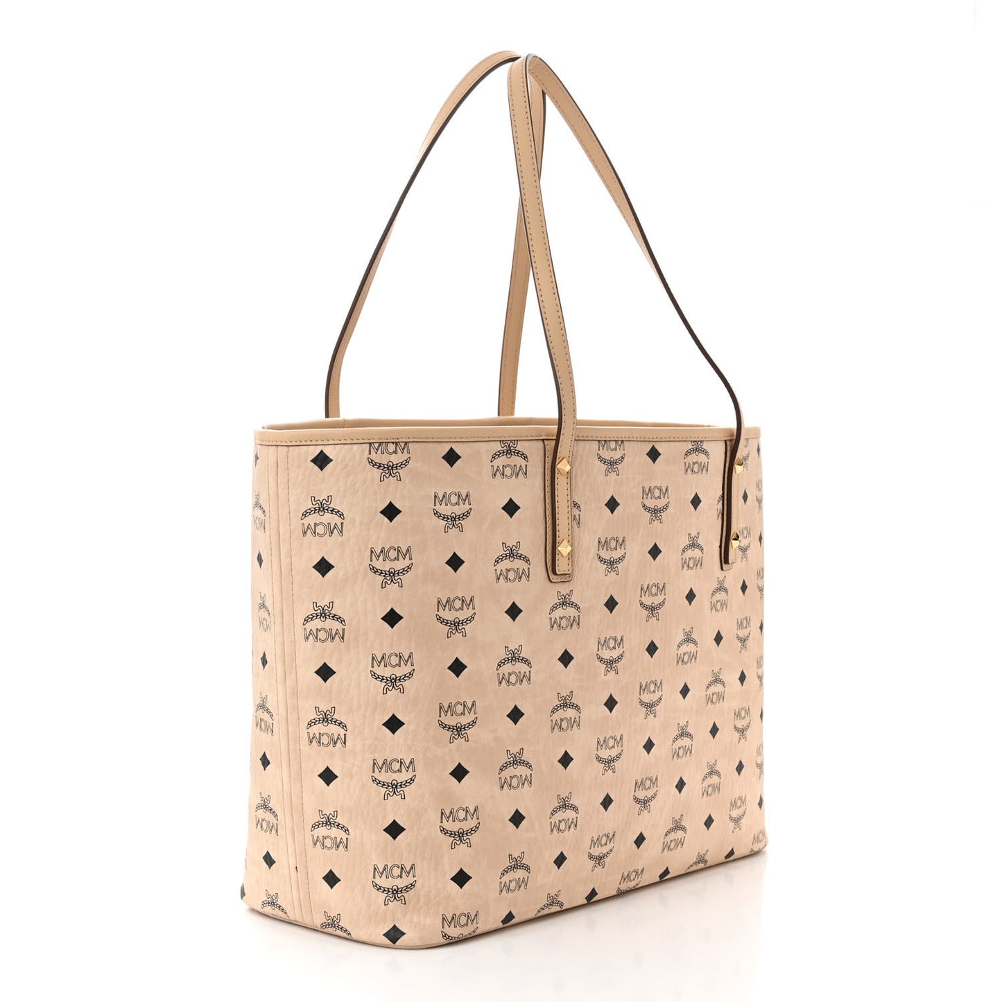 Visetos Medium Top Zip Shopper Tote Beige