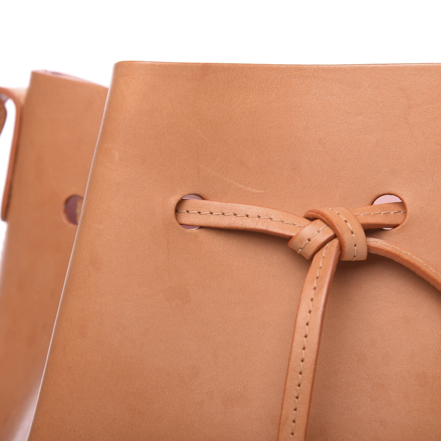 Vegetable Tanned Calfskin Bucket Bag Cammello Rosa