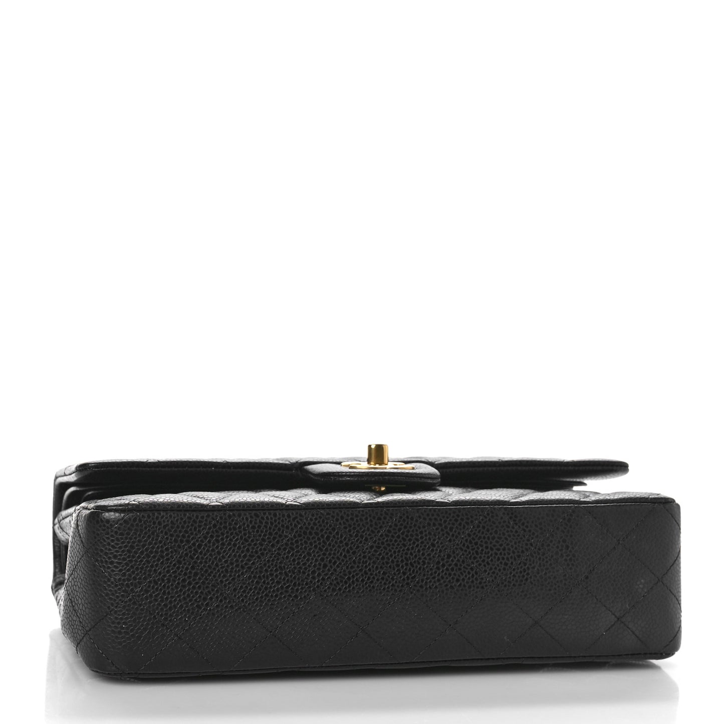 Caviar Quilted Medium Double Flap Black