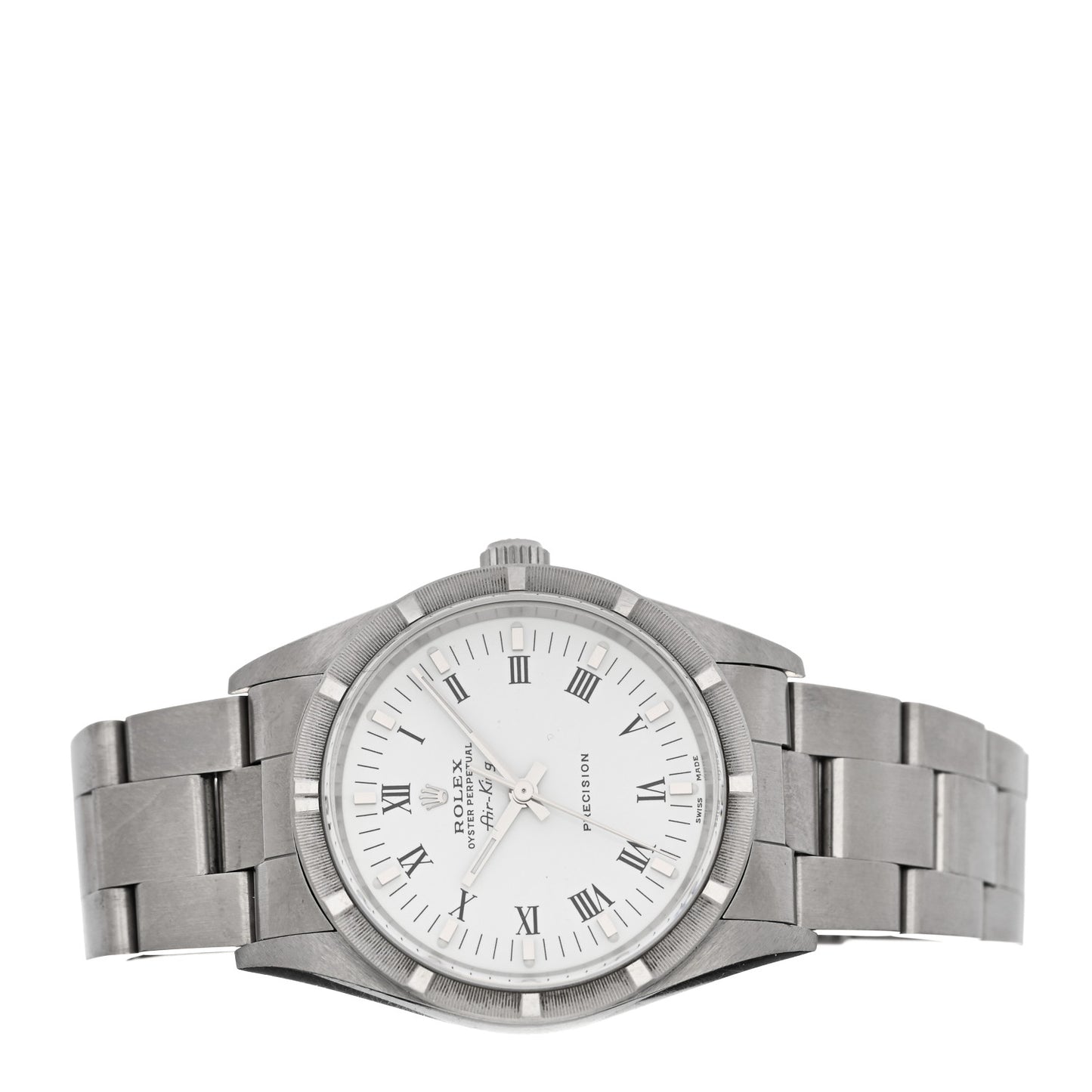Stainless Steel 34mm Oyster Perpetual Air-King Precision Watch White Roman 14010M