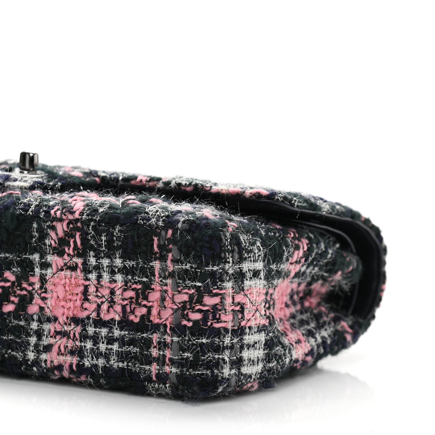 Tweed Quilted Medium Double Flap Multicolor