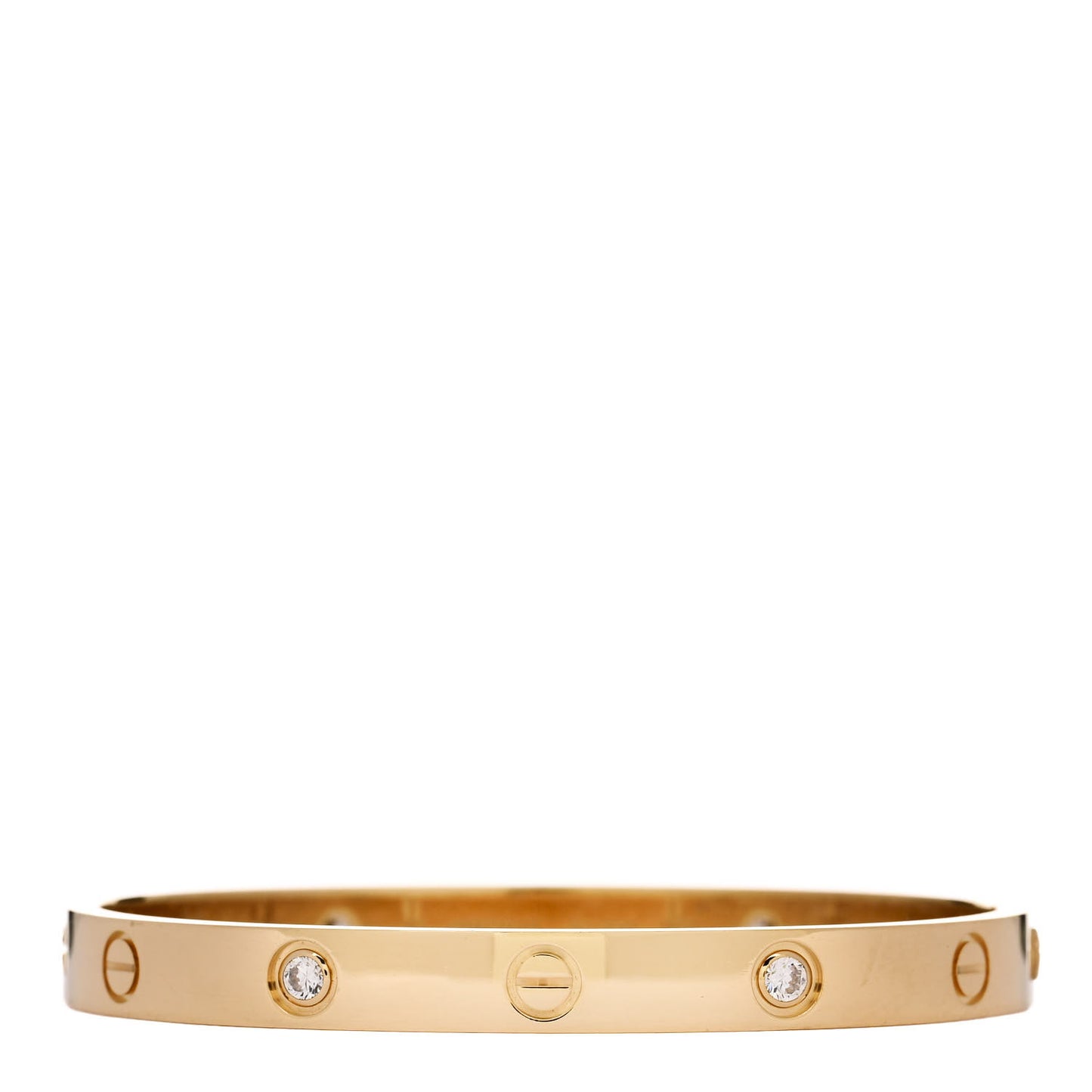 18K Yellow Gold 4 Diamond LOVE Bracelet 17