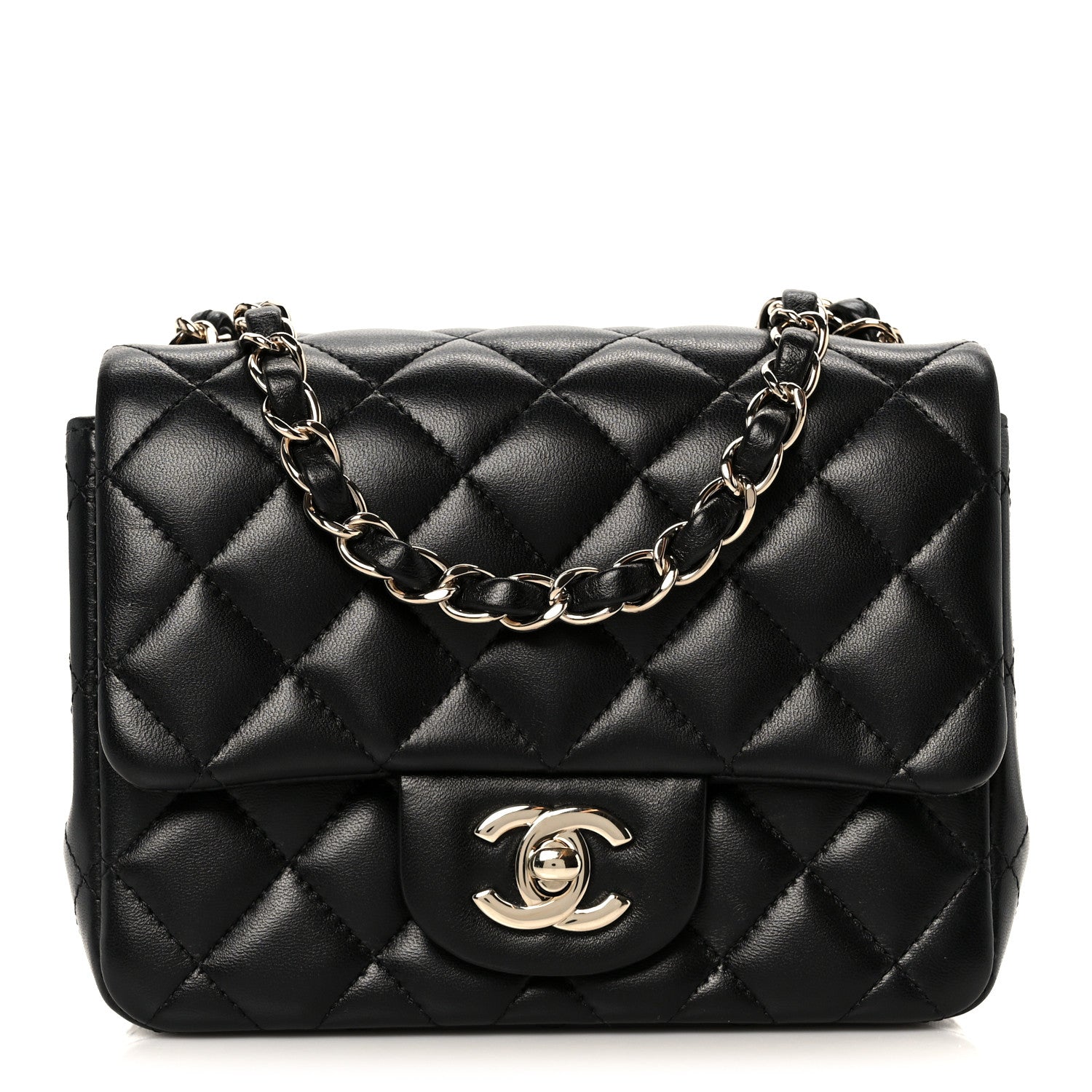 Chanel Lambskin Quilted Mini Square Flap Black 1826018 – FASHIONPHILE