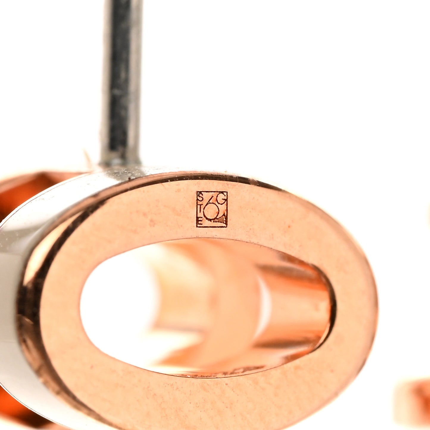 Rose Gold Lacquered Mini Pop H Earrings Marron Glace