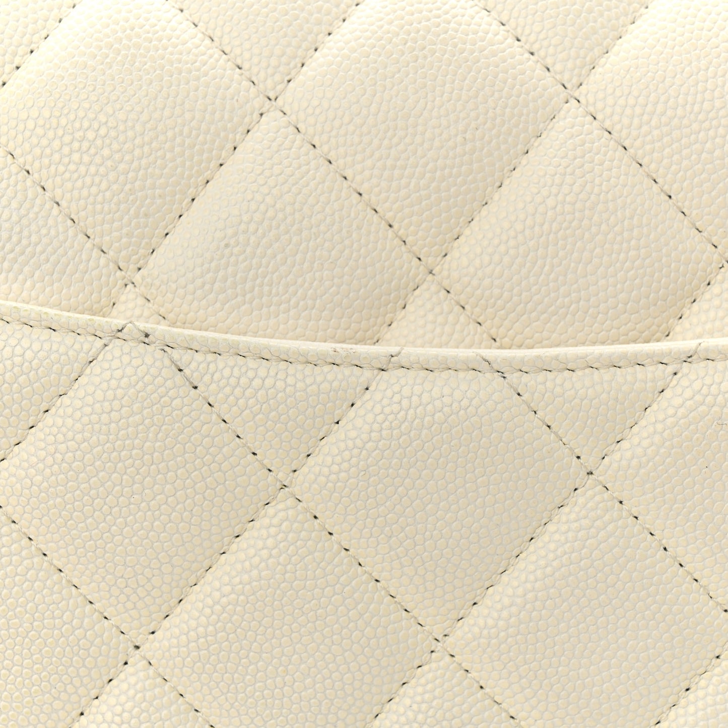 Caviar Quilted Jumbo Double Flap White