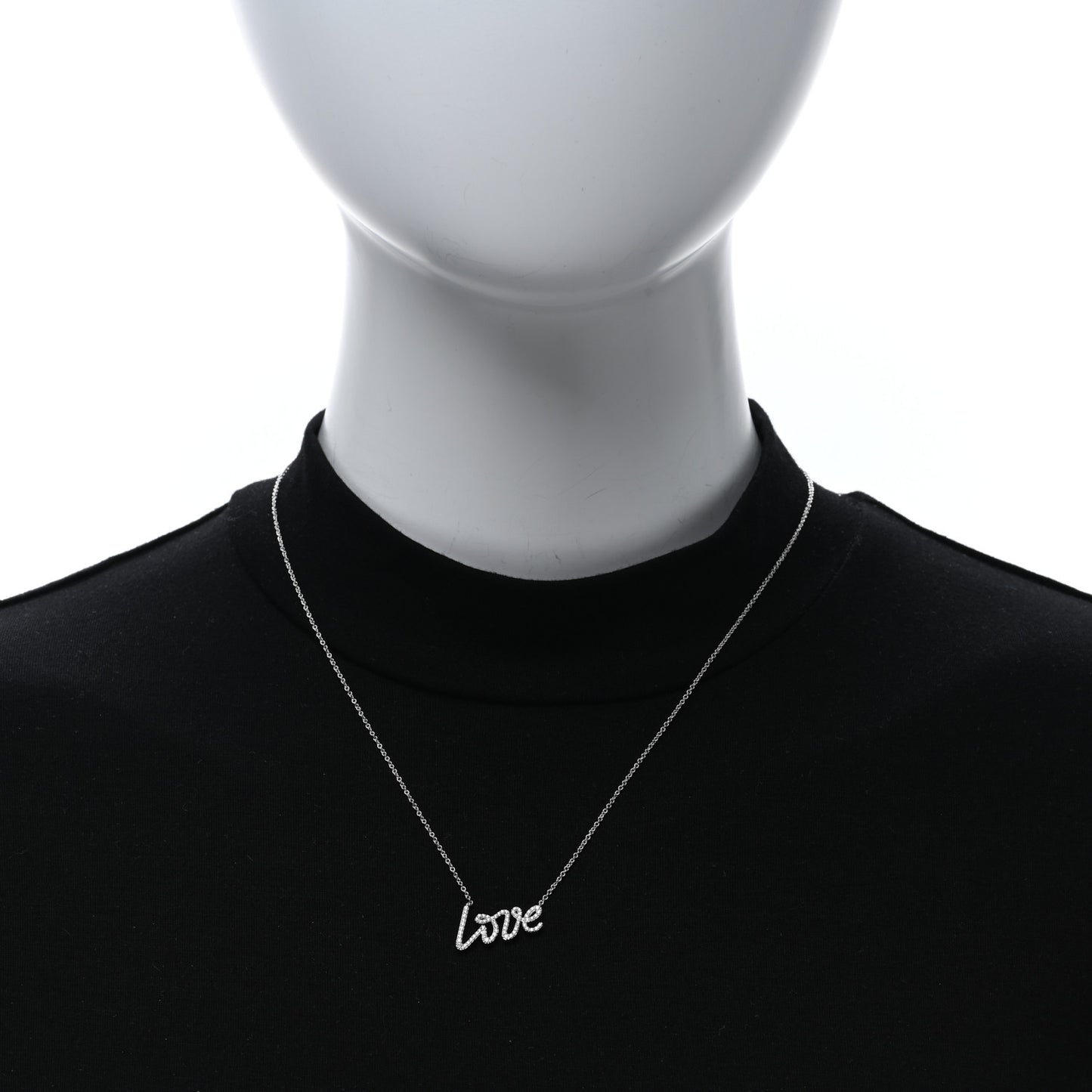 18K White Gold Diamond Paloma's Graffiti Love Pendant Necklace