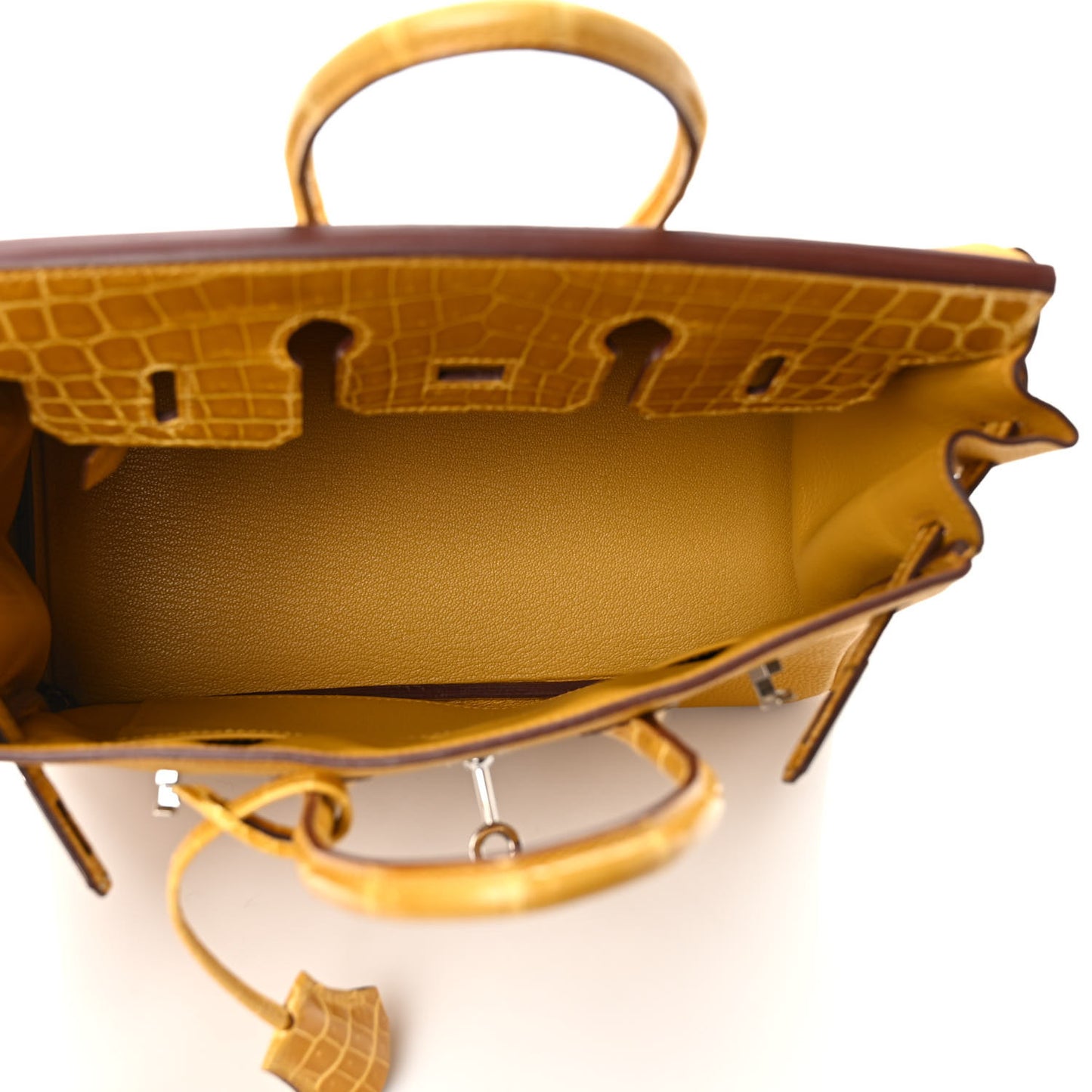 Togo Shiny Niloticus Crocodile Birkin Touch 25 Jaune Ambre