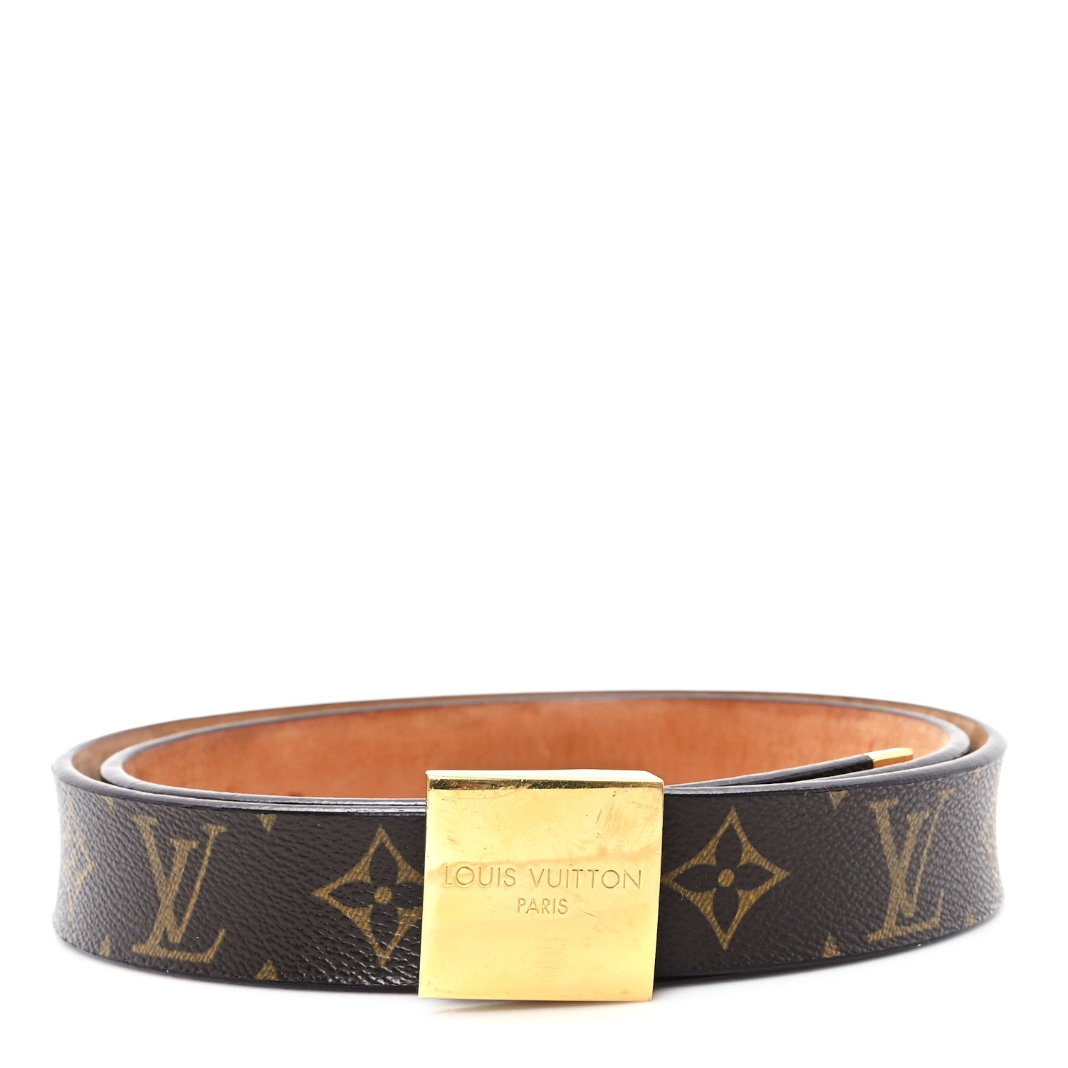 Louis Vuitton Monogram Ceinture Belt Gold Buckle 95 38