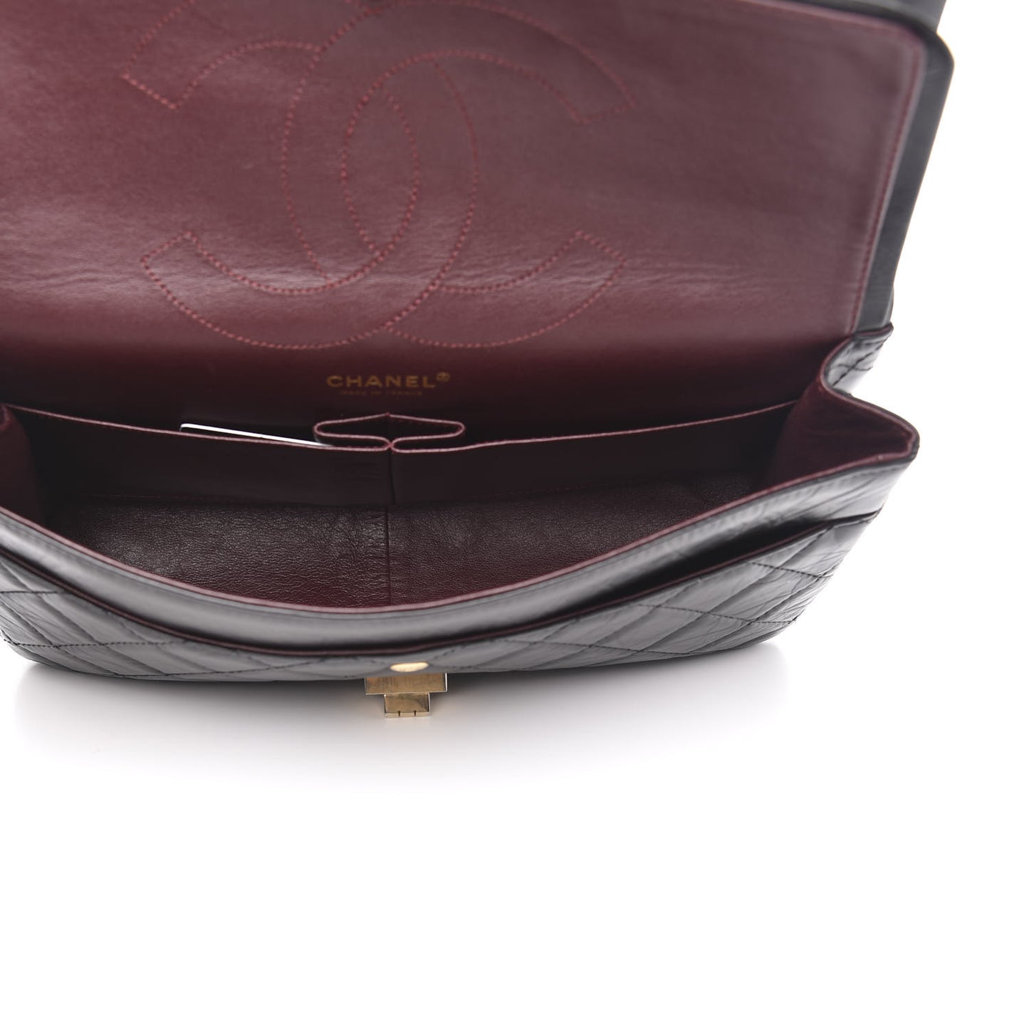 Aged Calfskin Quilted 2.55 Reissue 227 Flap Black