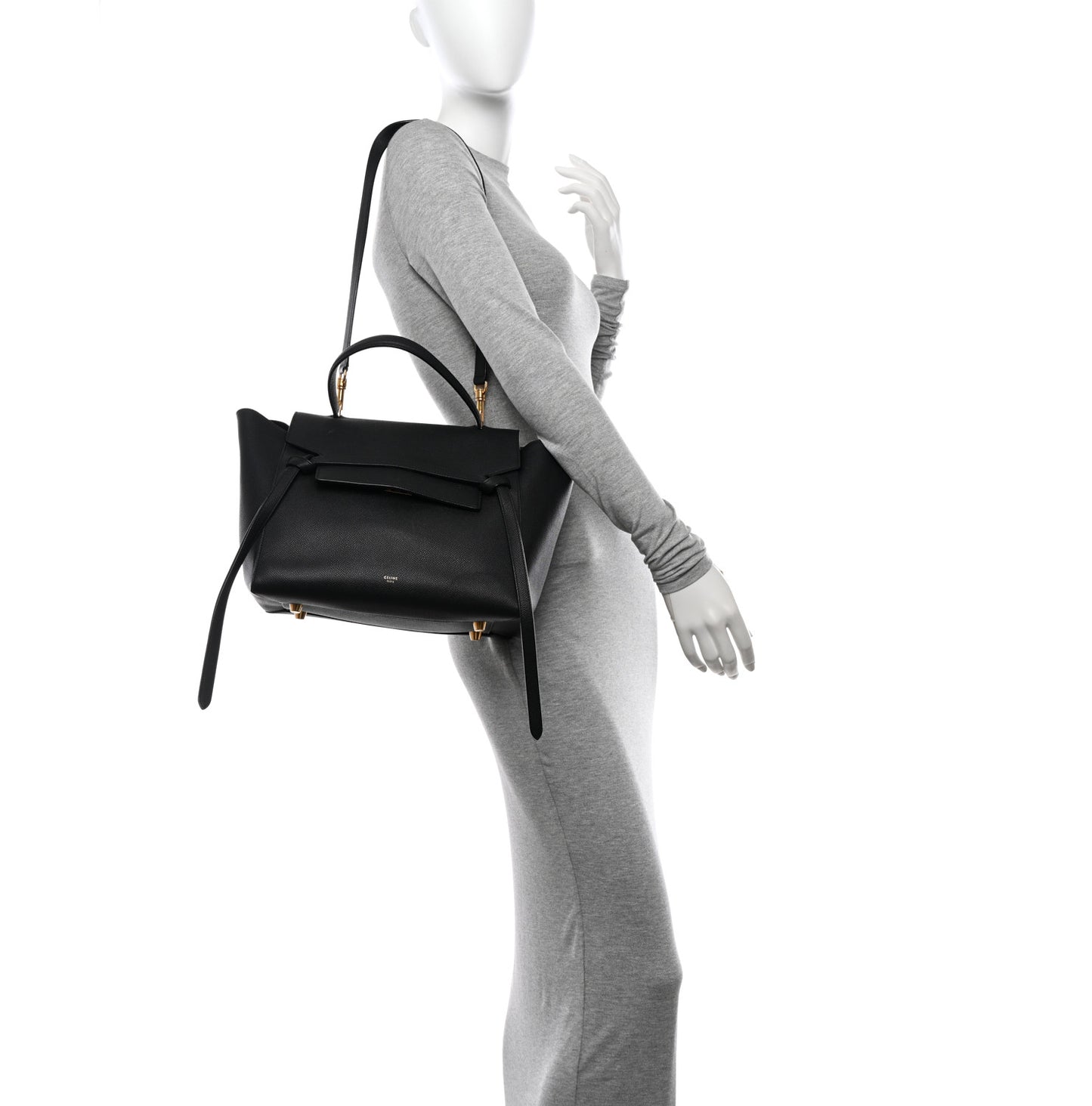 Grained Calfskin Mini Belt Bag Black