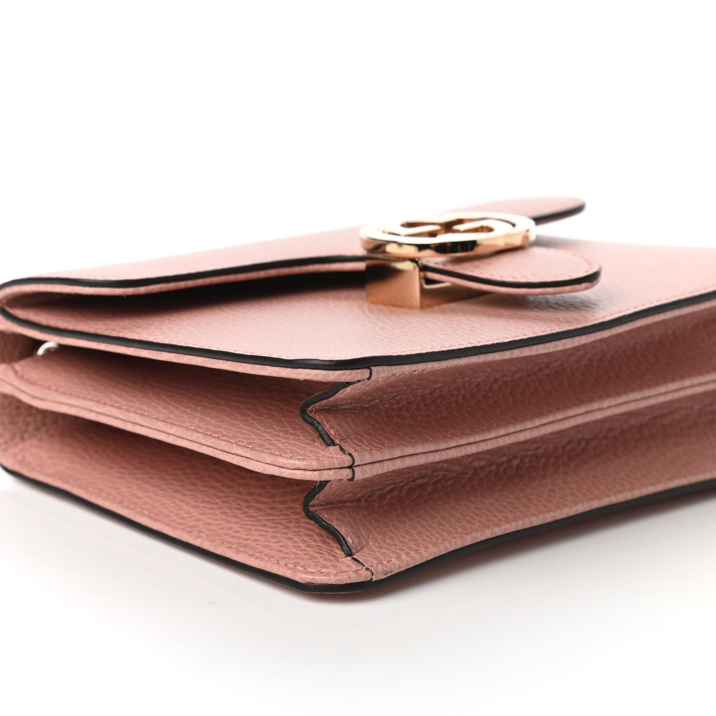 Dollar Calfskin Small Interlocking G Shoulder Bag Soft Pink