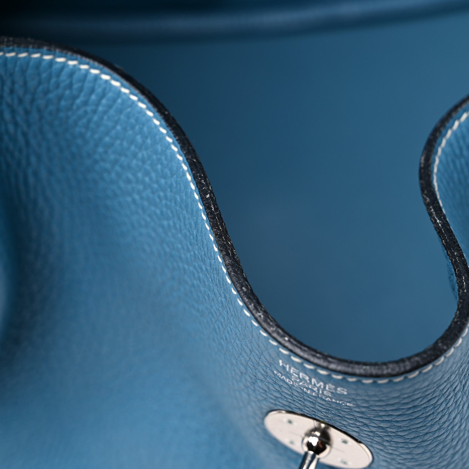 Hermes Taurillon Clemence Lindy 34 Bleu Jean 21 of 21