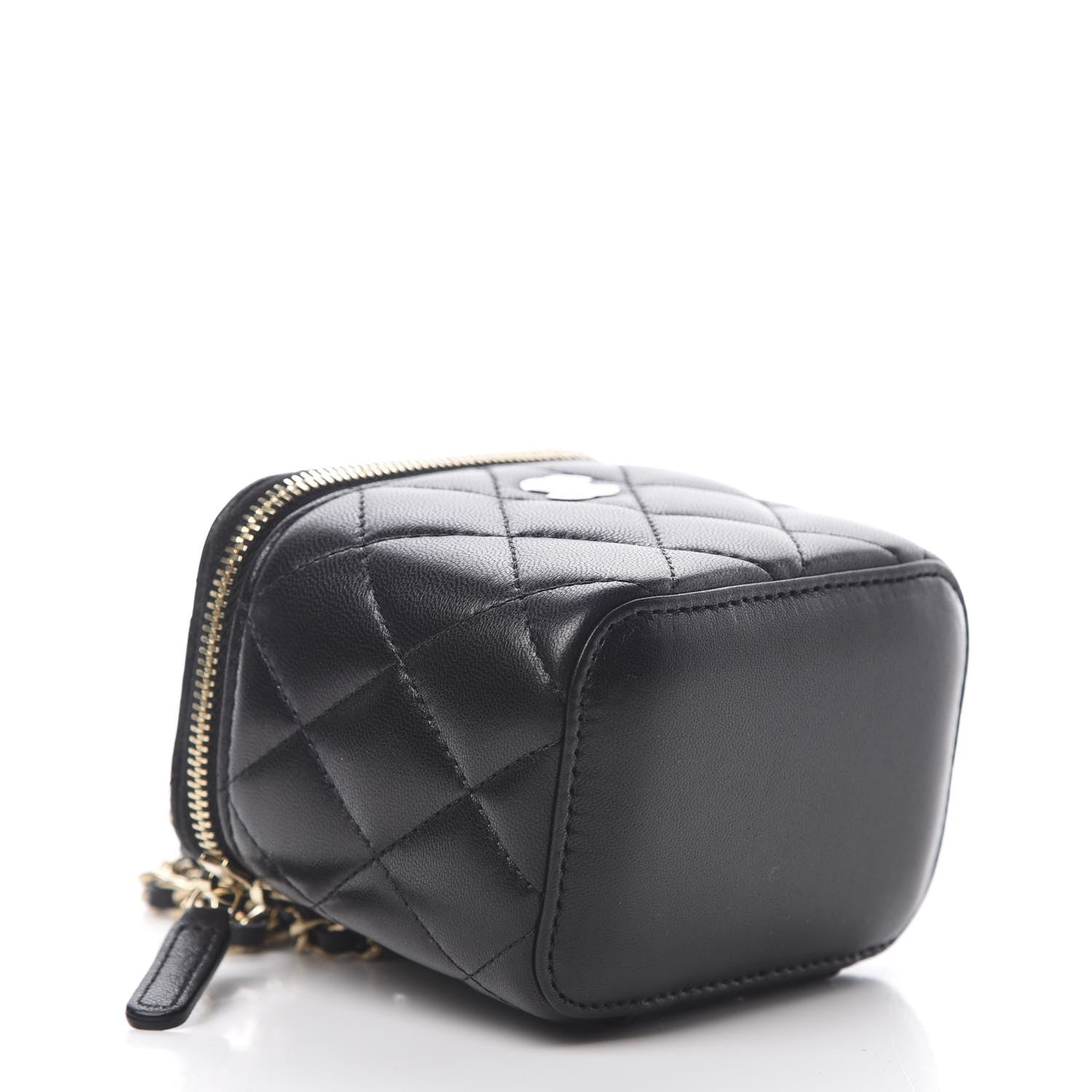 Chanel Lambskin Quilted Mini Vanity Case With Chain Black 4 of 11