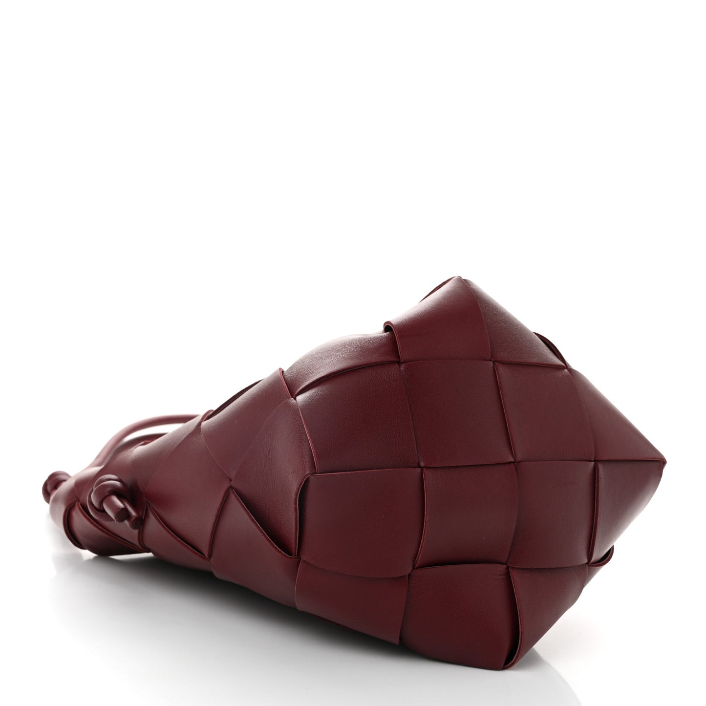Nappa Maxi Intrecciato Clasp Bucket Bag Bordeaux