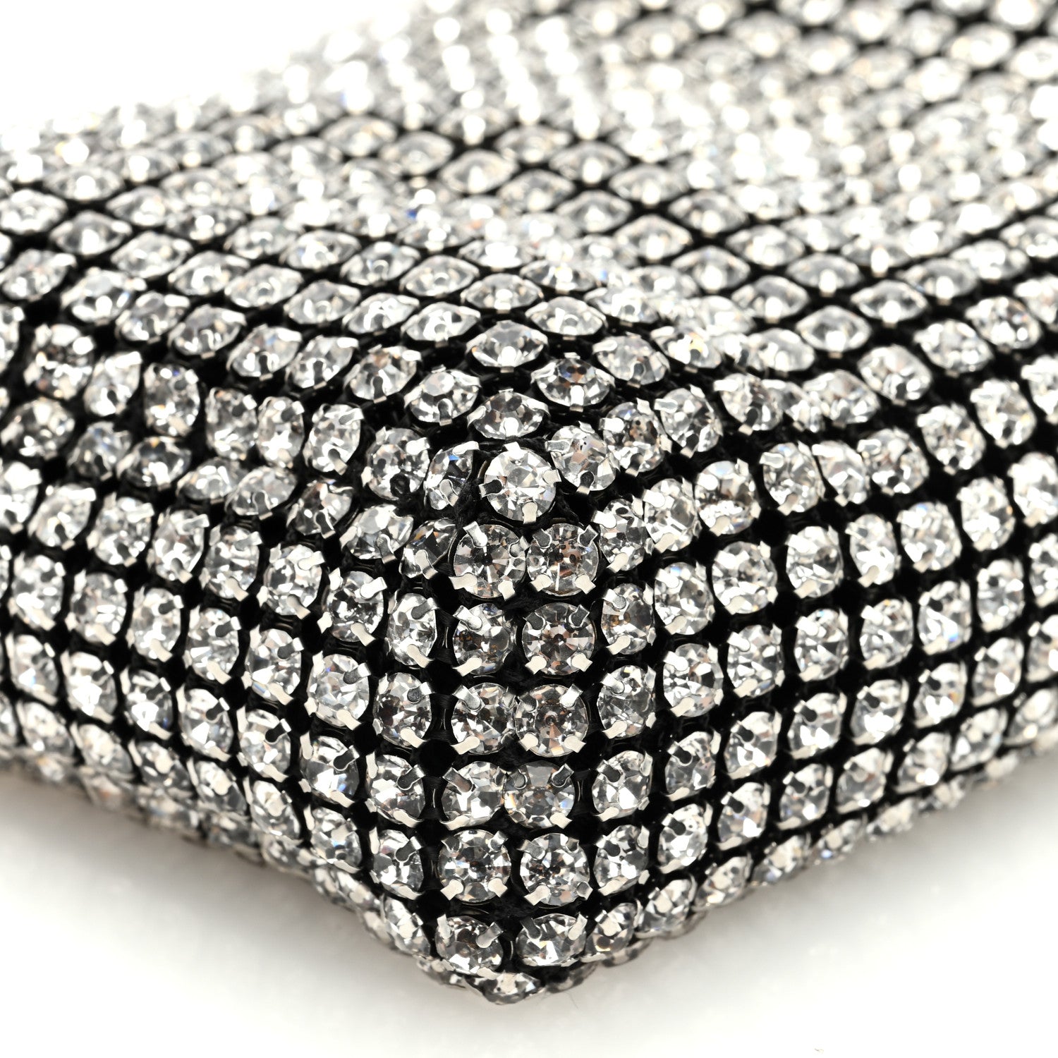 Alexander Wang Mesh Crystal Rhinestone Mini Heiress Pouch Black Silver 7 of 8