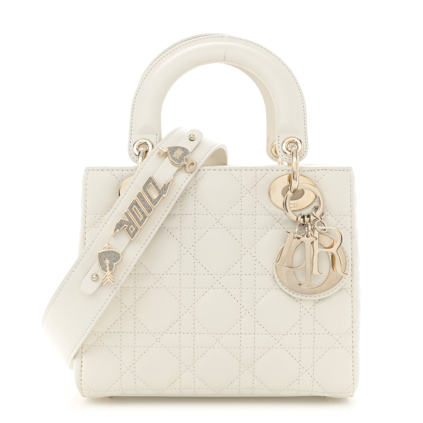 Lambskin Cannage Small My ABCDior Lady Dior White