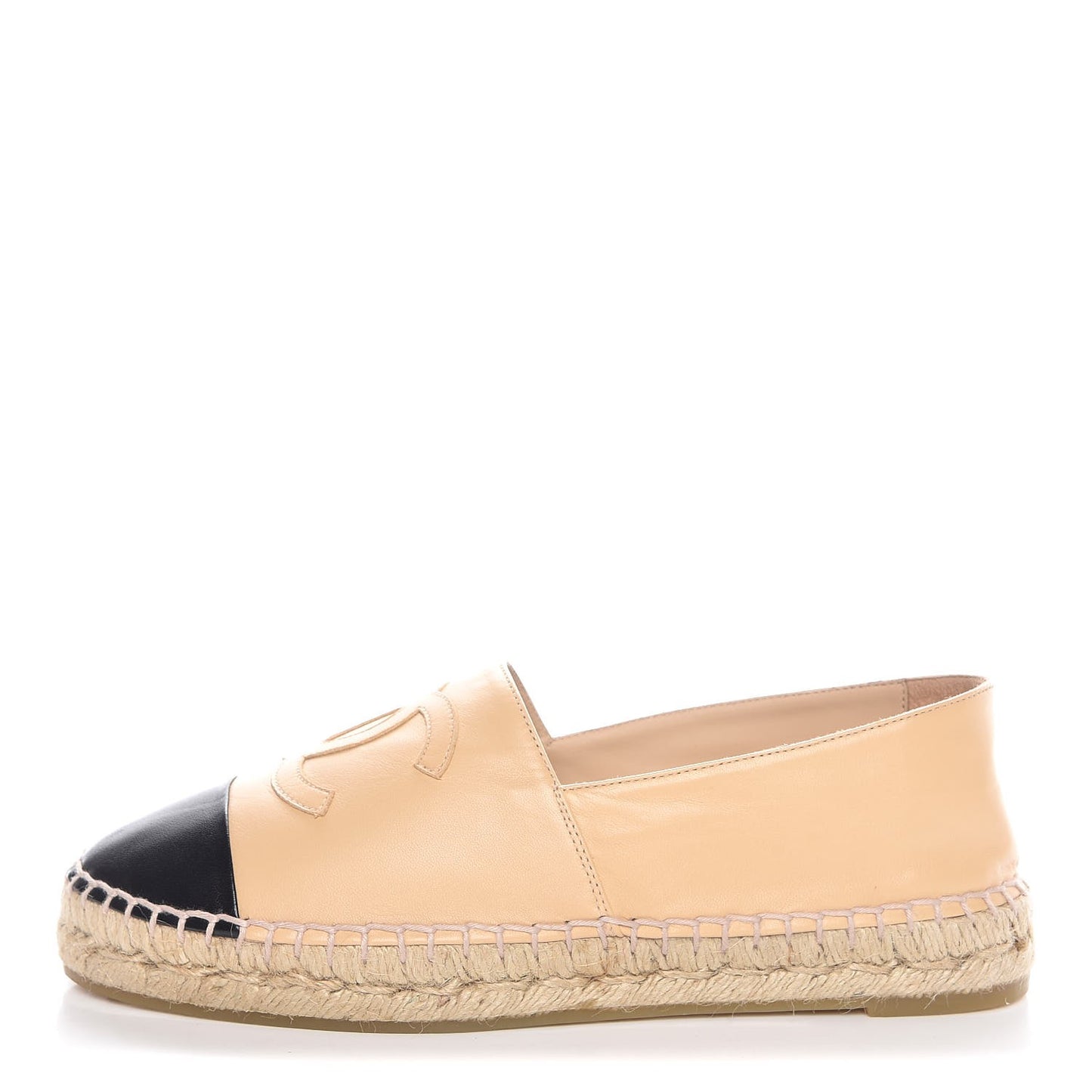 Lambskin CC Espadrilles 39 Beige Black