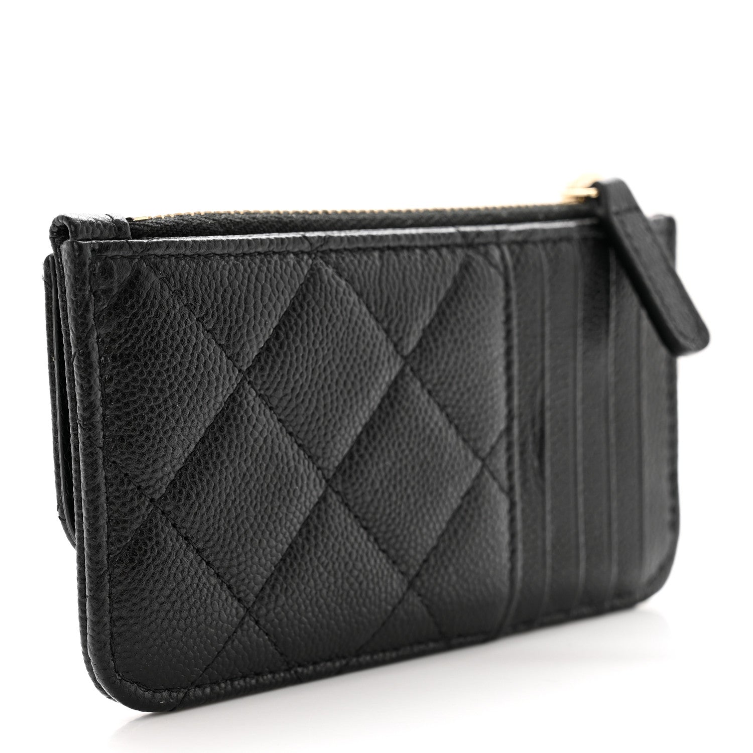 Chanel Caviar Quilted Flap Zip Card Holder Black 3 of 8