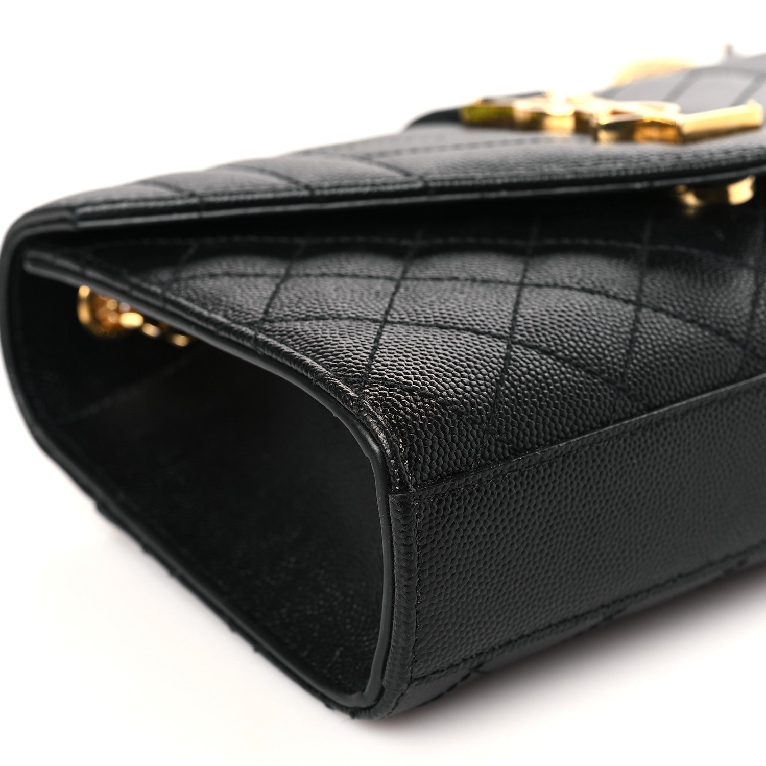 Saint Laurent Grain De Poudre Textured Mixed Matelasse Triquilt Small Monogram Satchel Black 7 of 9