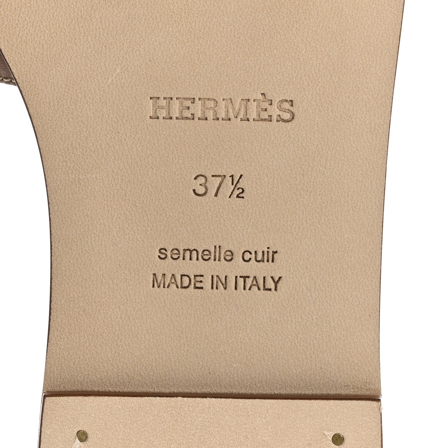 Hermes Box Calfskin Oran Sandals 37.5 Gold 8 of 9