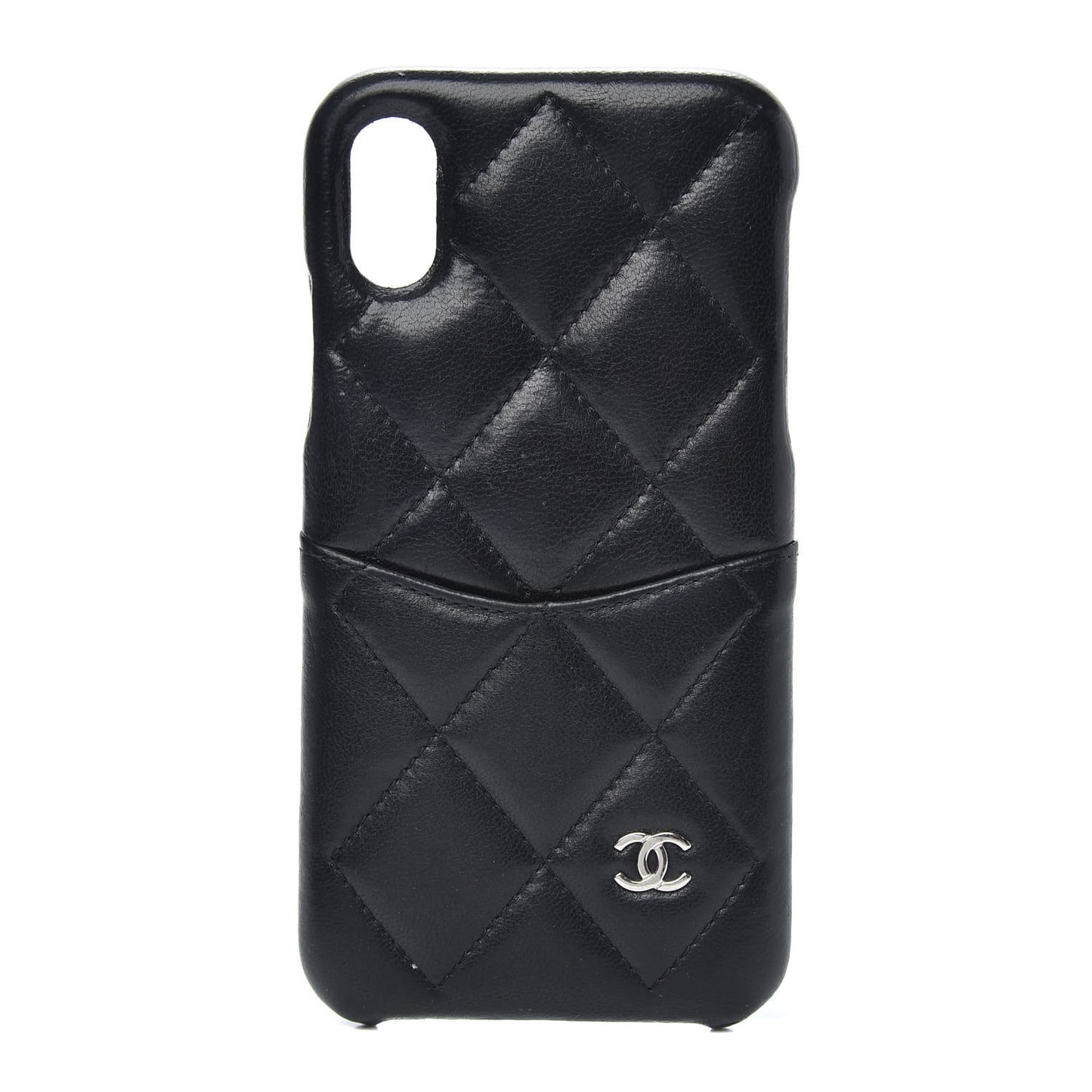 Lambskin Quilted iPhone X Case Black