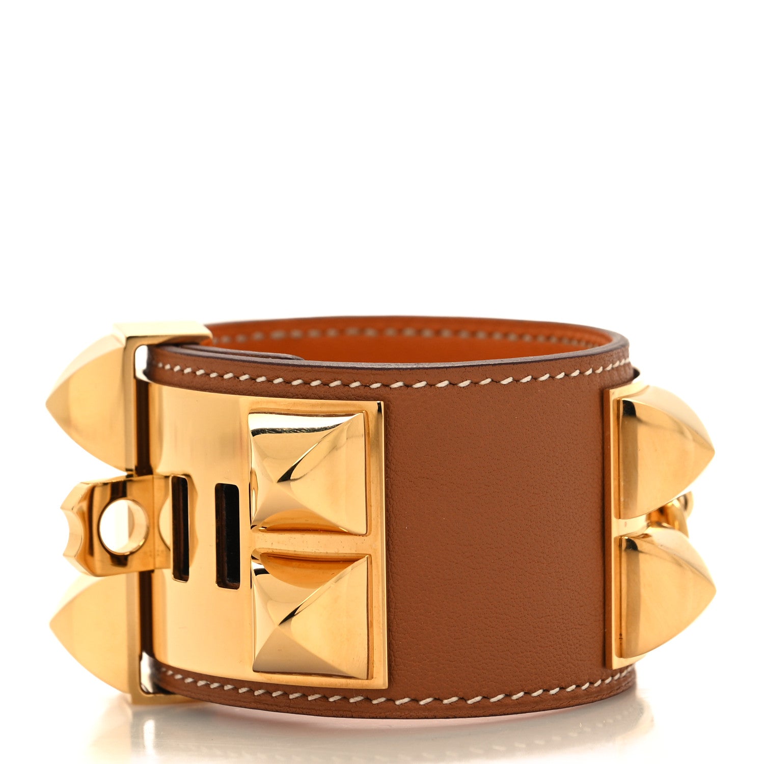 Hermes Swift Collier de Chien CDC Bracelet T2 Gold Orange 3 of 7