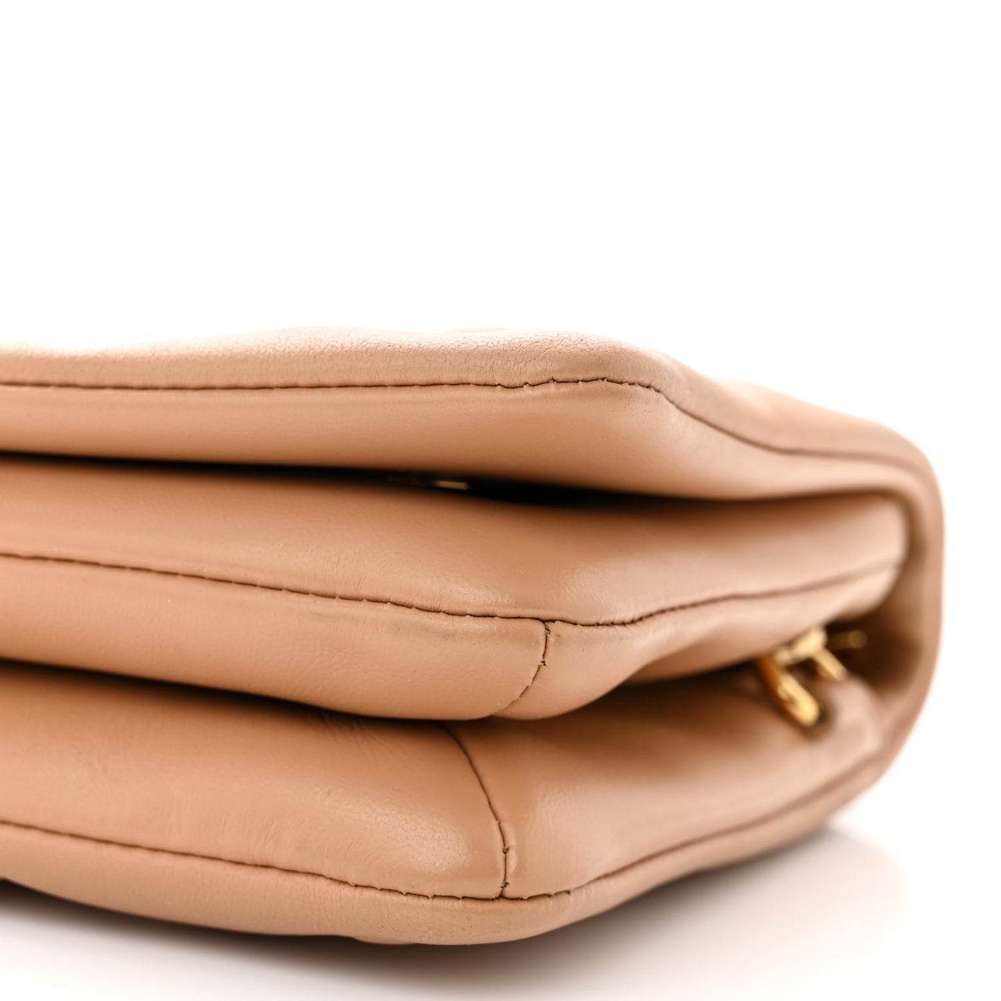 Lambskin Embossed Monogram Pochette Coussin Camel