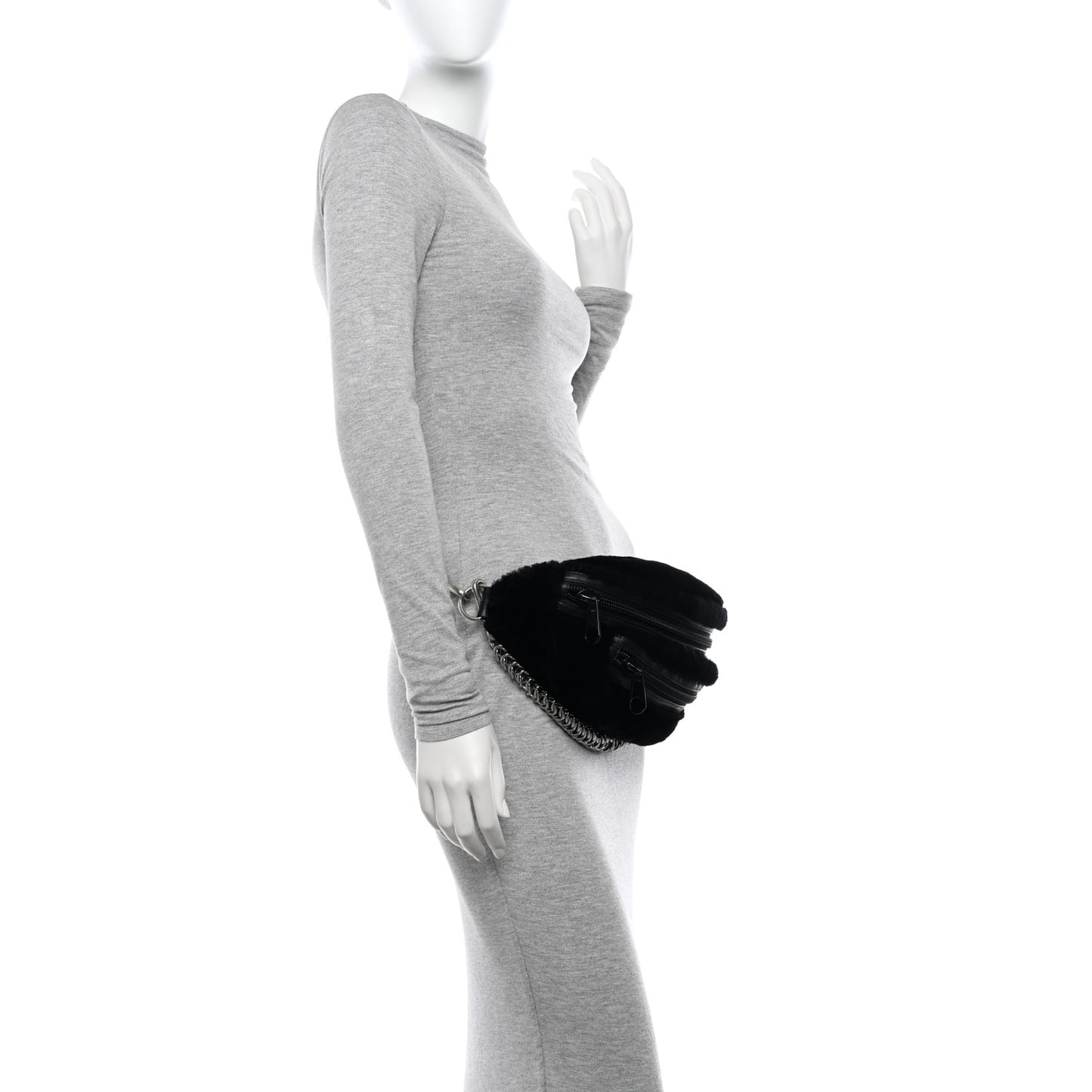 Mink Fur Attica Belt Bag Black