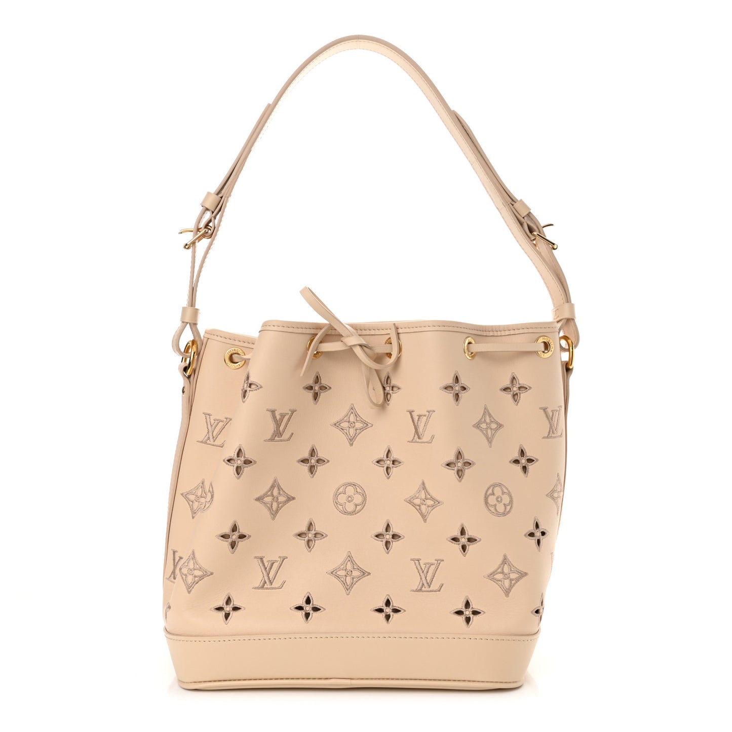Calfskin Monogram Cutout Petit Noe Neutral