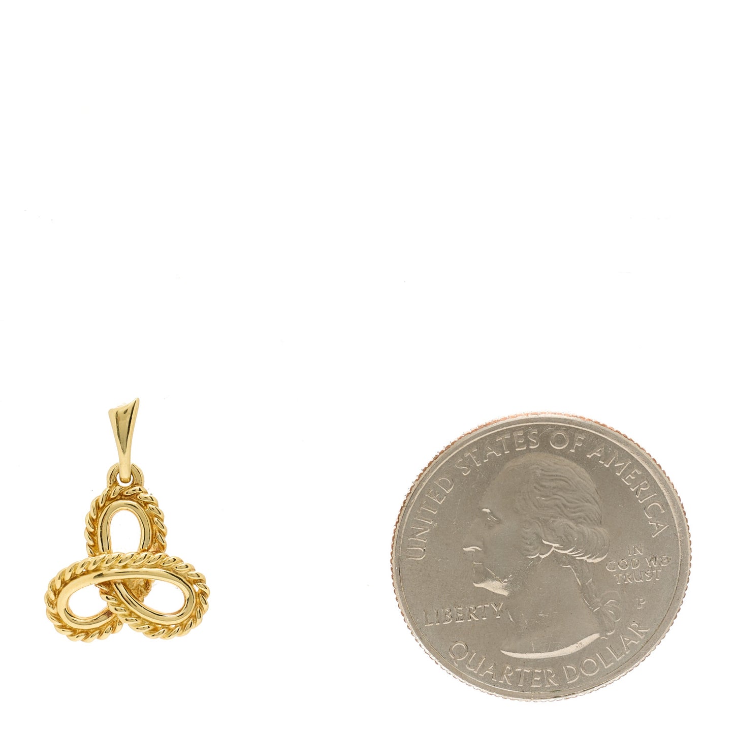 18K Yellow Gold Interlocking Rope Pendant