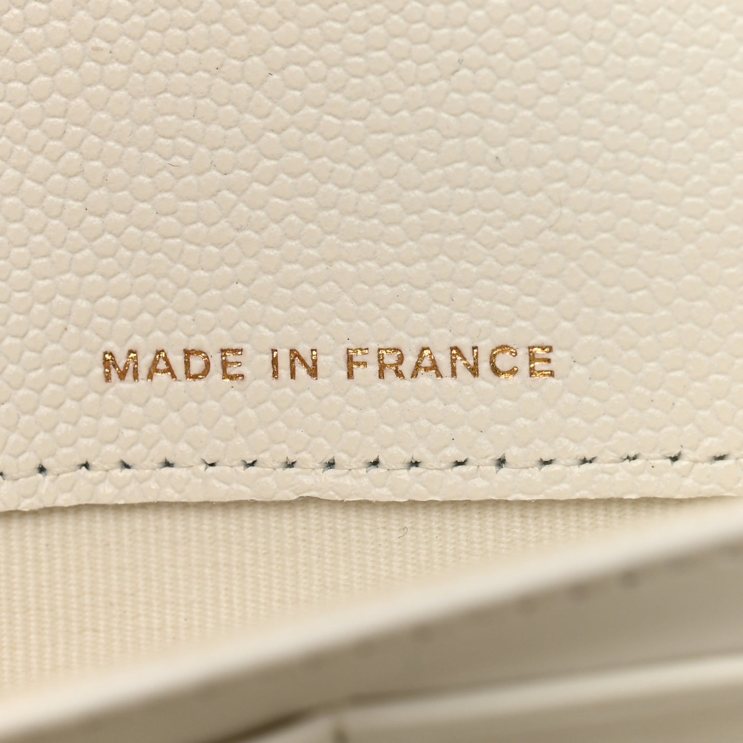 Caviar Quilted Large Gusset Flap Wallet White