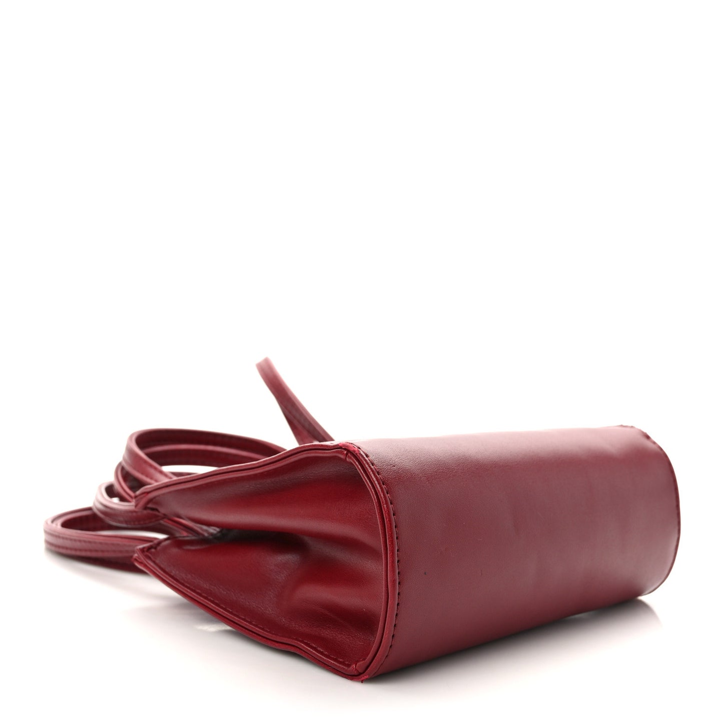 Vegan Leather Small Shopping Bag Oxblood