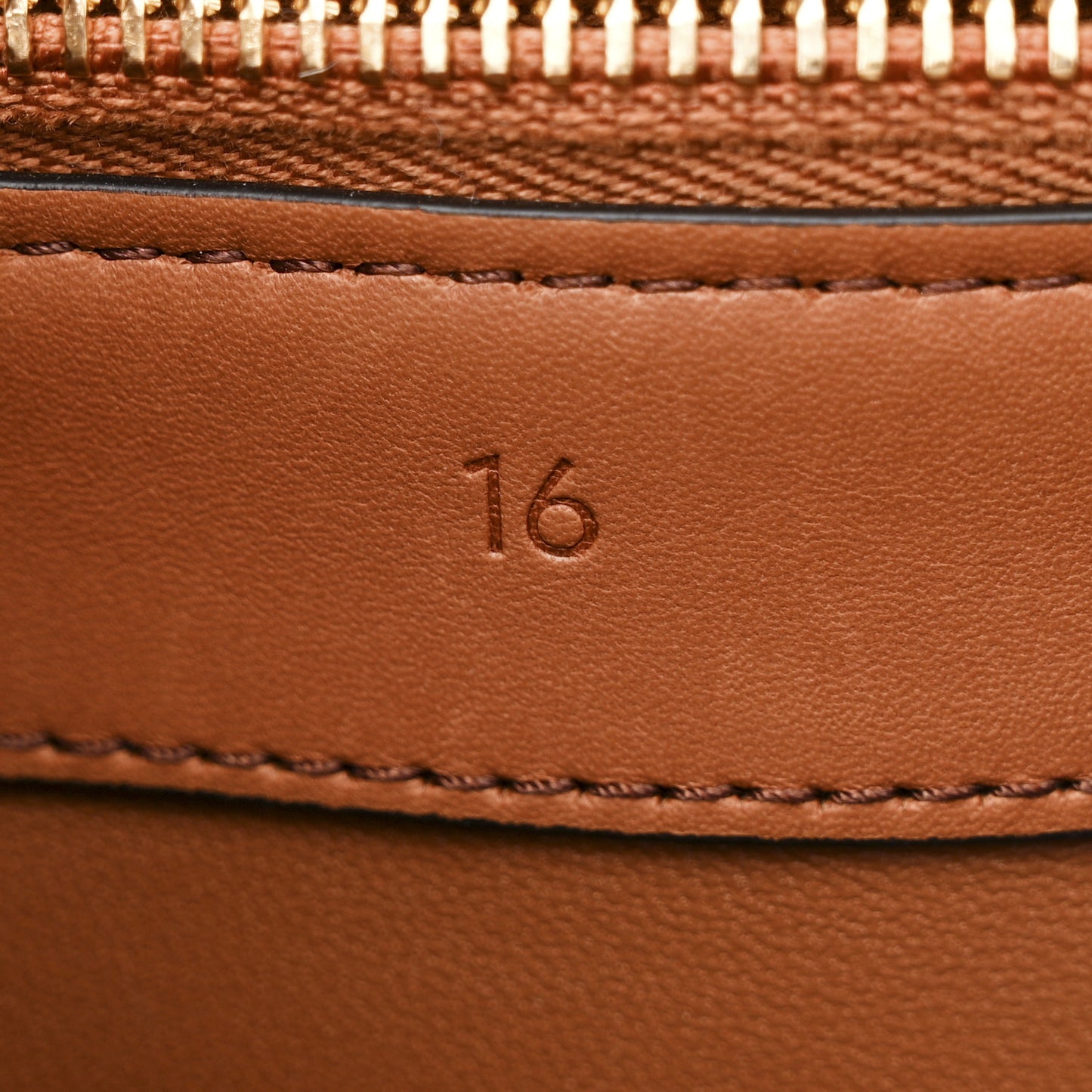 Canvas Calfskin Small 16 Top Handle Bag Natural Tan
