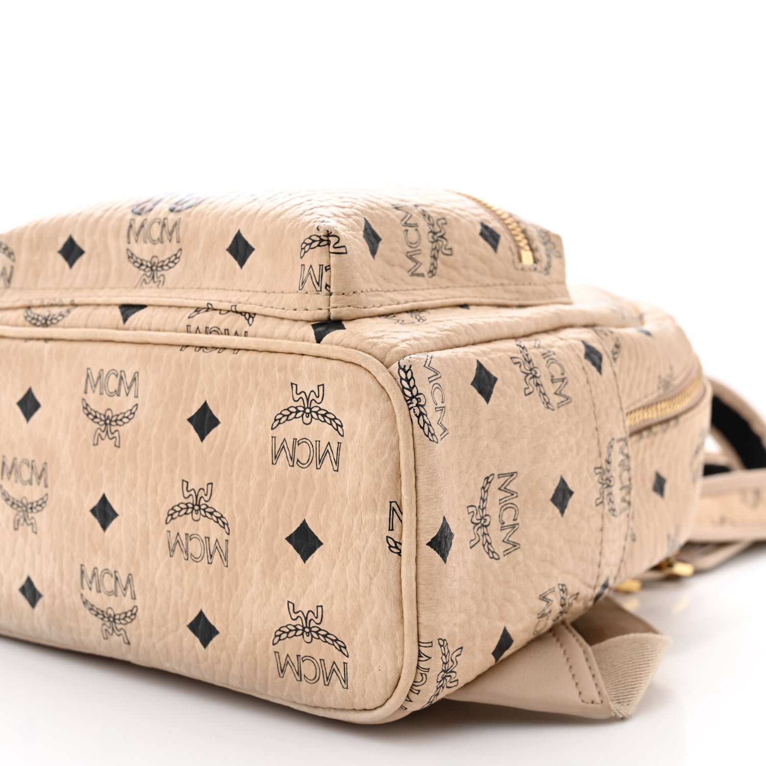 MCM Visetos Small Stark Rabbit Backpack Beige 9 of 11